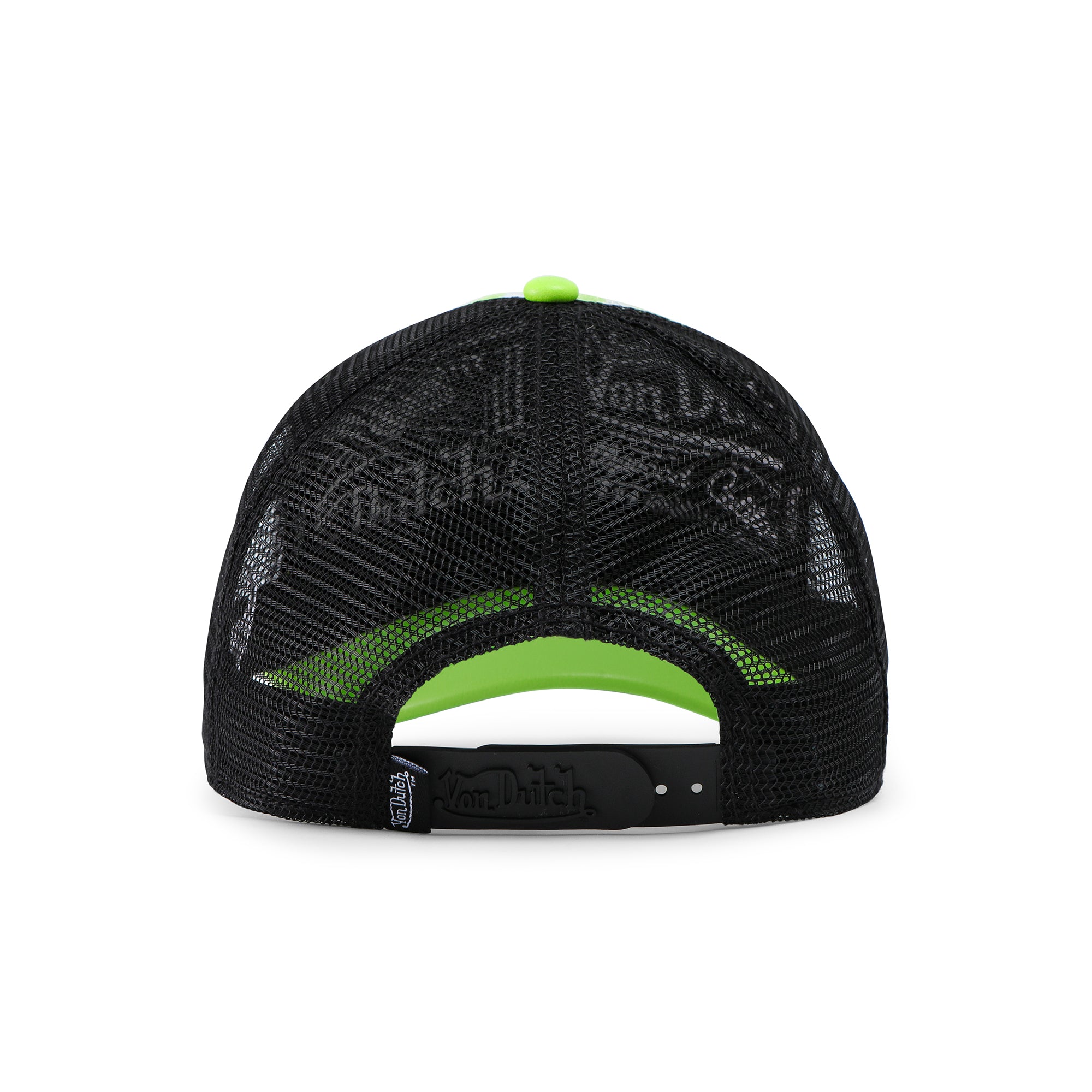 Von Dutch Vegan Pony Hair Trucker Hat -Lime Green Cow Print - Image 4