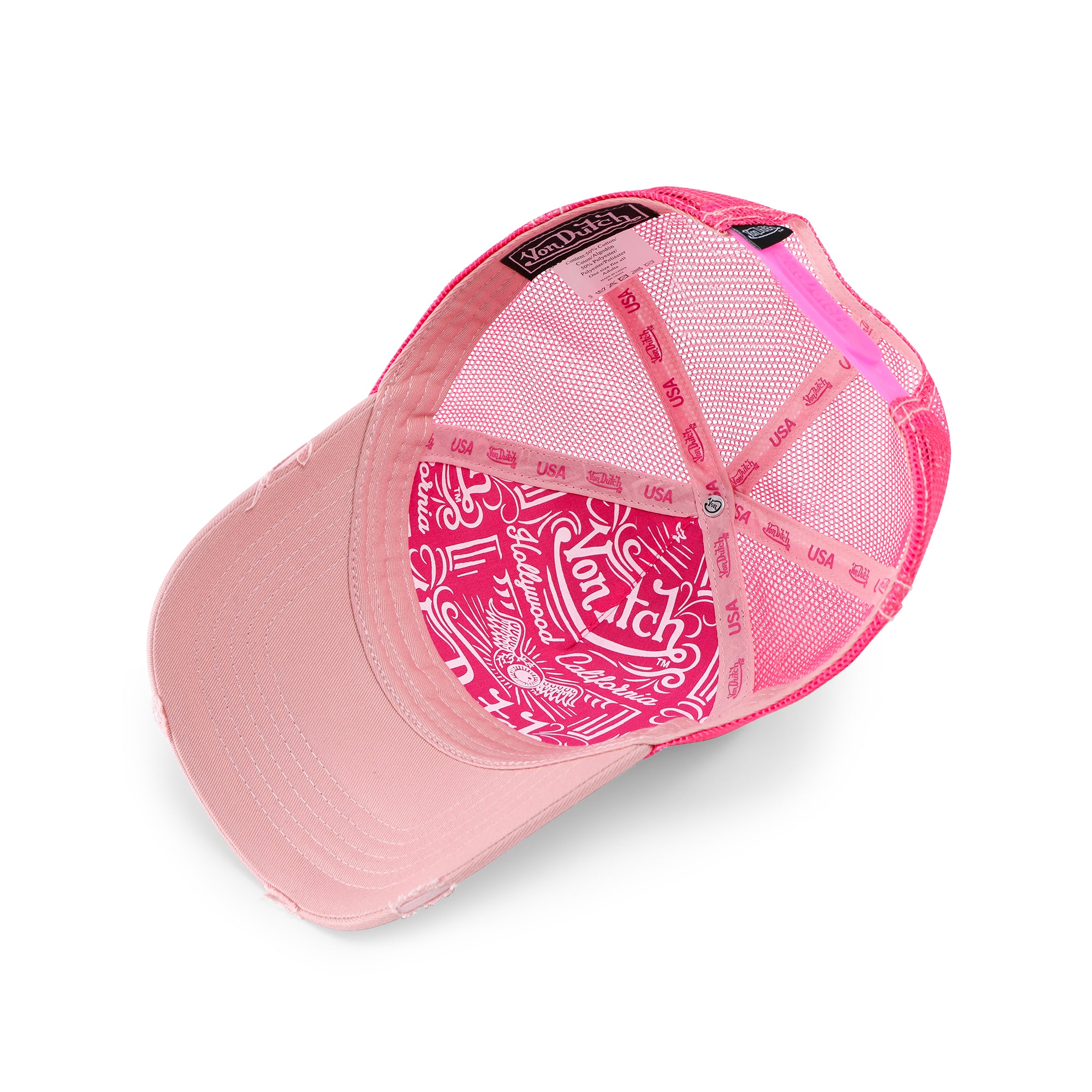 Von Dutch Distressed Dirty Pink Trucker Hat - Image 5