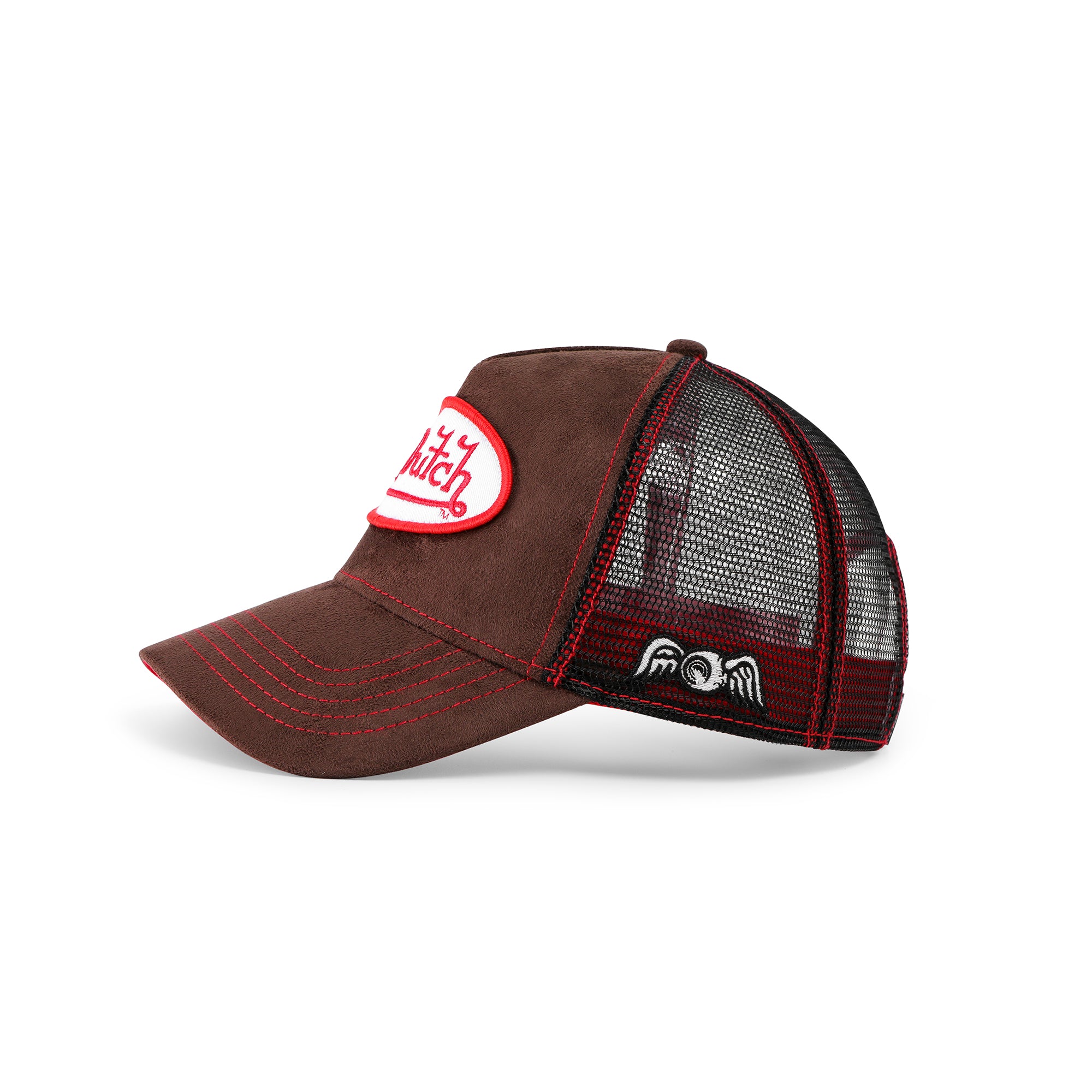 Von Dutch Brown & Red Velvet Trucker Hat - Image 2