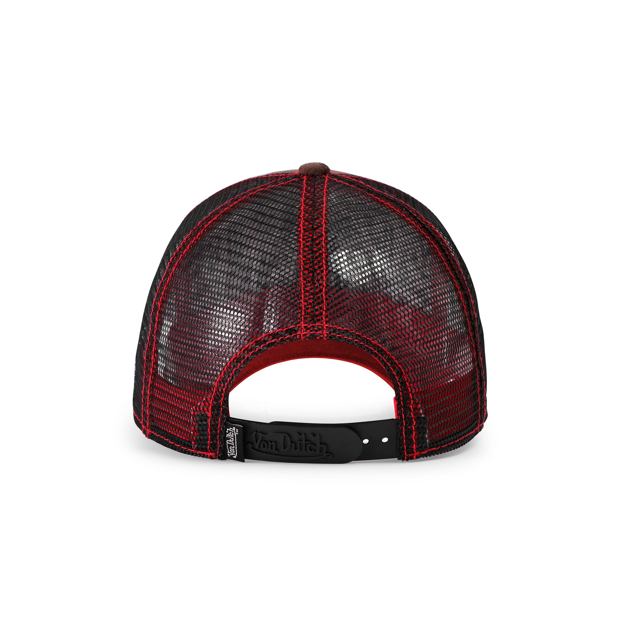 Von Dutch Brown & Red Velvet Trucker Hat - Image 5