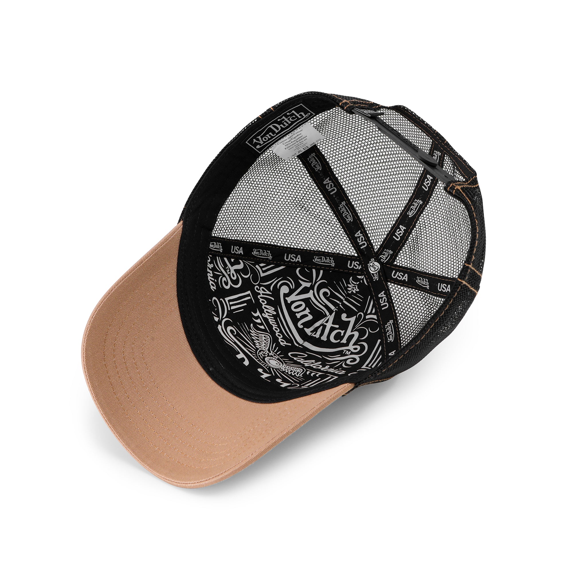 Von Dutch Brown. Off-White & Black Trucker Hat - Image 5