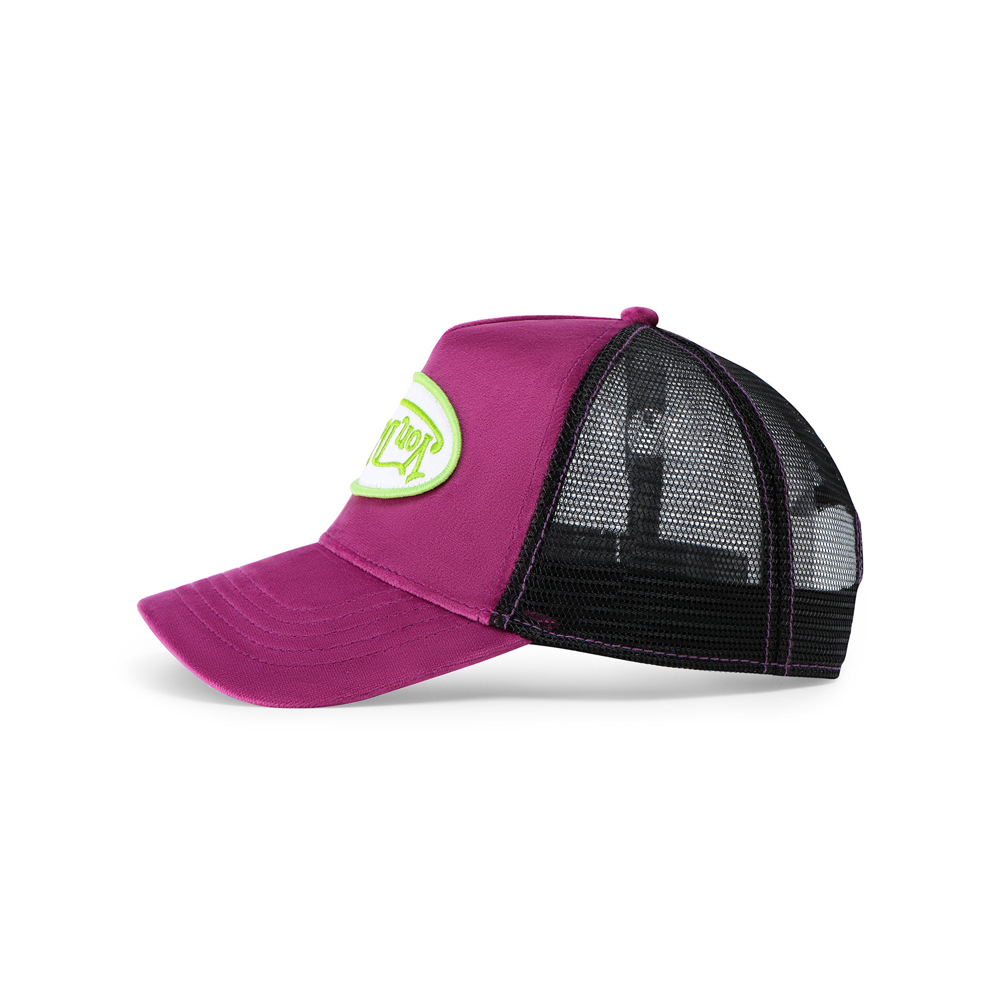 Von Dutch Purple Lime Velvet Crush Trucker Hat - Image 2