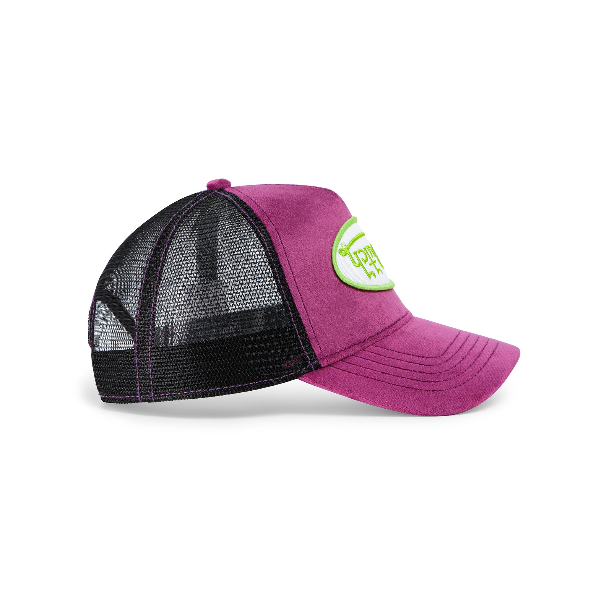 Von Dutch Purple Lime Velvet Crush Trucker Hat - Image 3