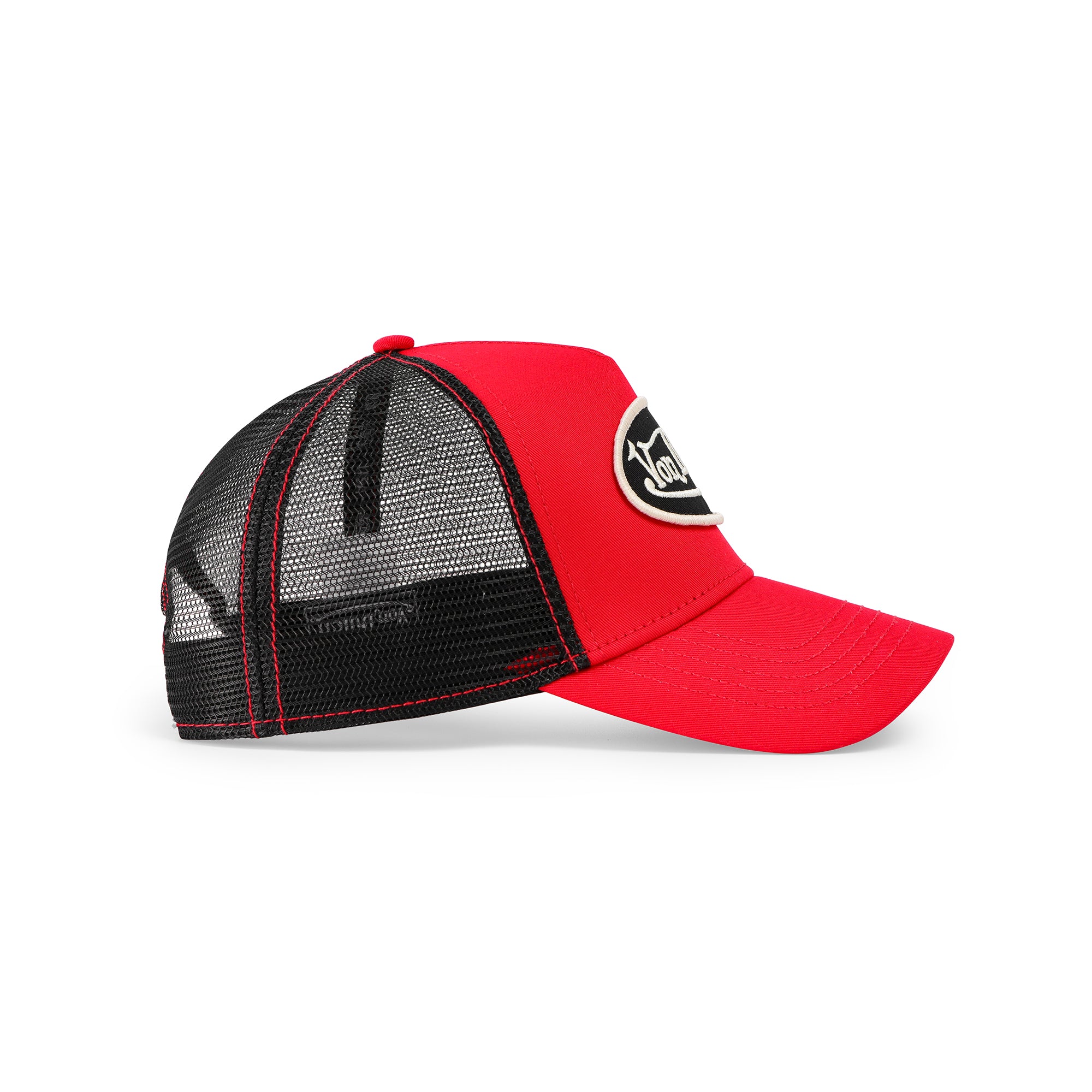 Von Dutch Red. Off-White & Black Trucker Hat - Image 3
