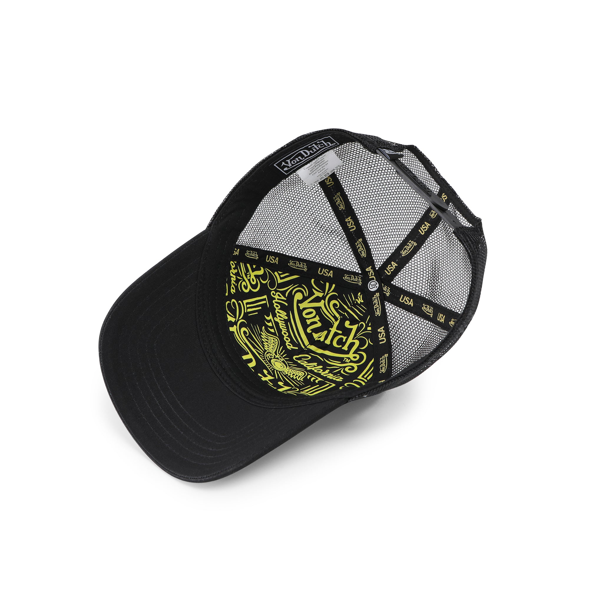 Von Dutch Black & Yellow Trucker Hat - Image 5