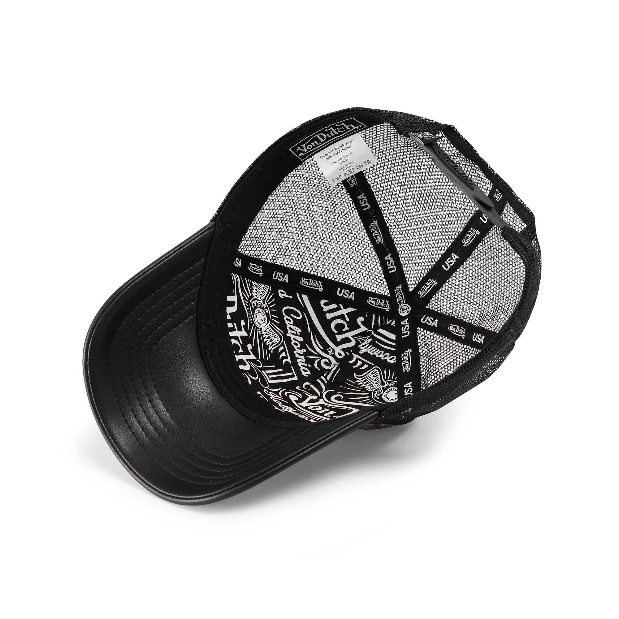 Von Dutch Vegan Leather Trucker Hat - Black Leopard - Image 5