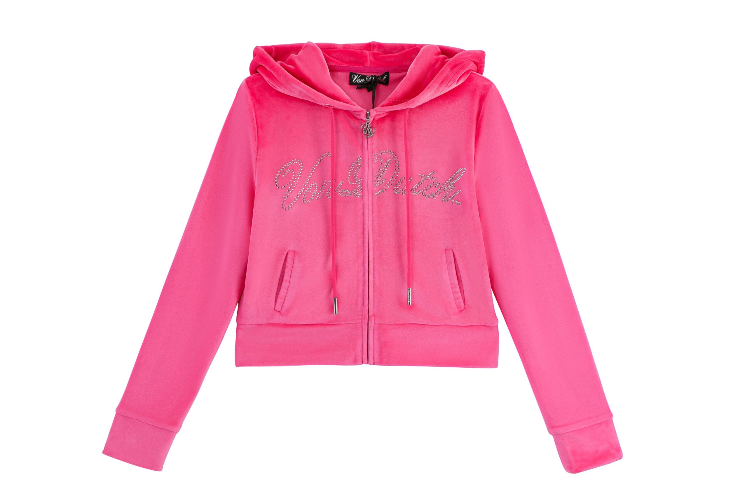 Velour Zip Up - Hot Pink - Image 5