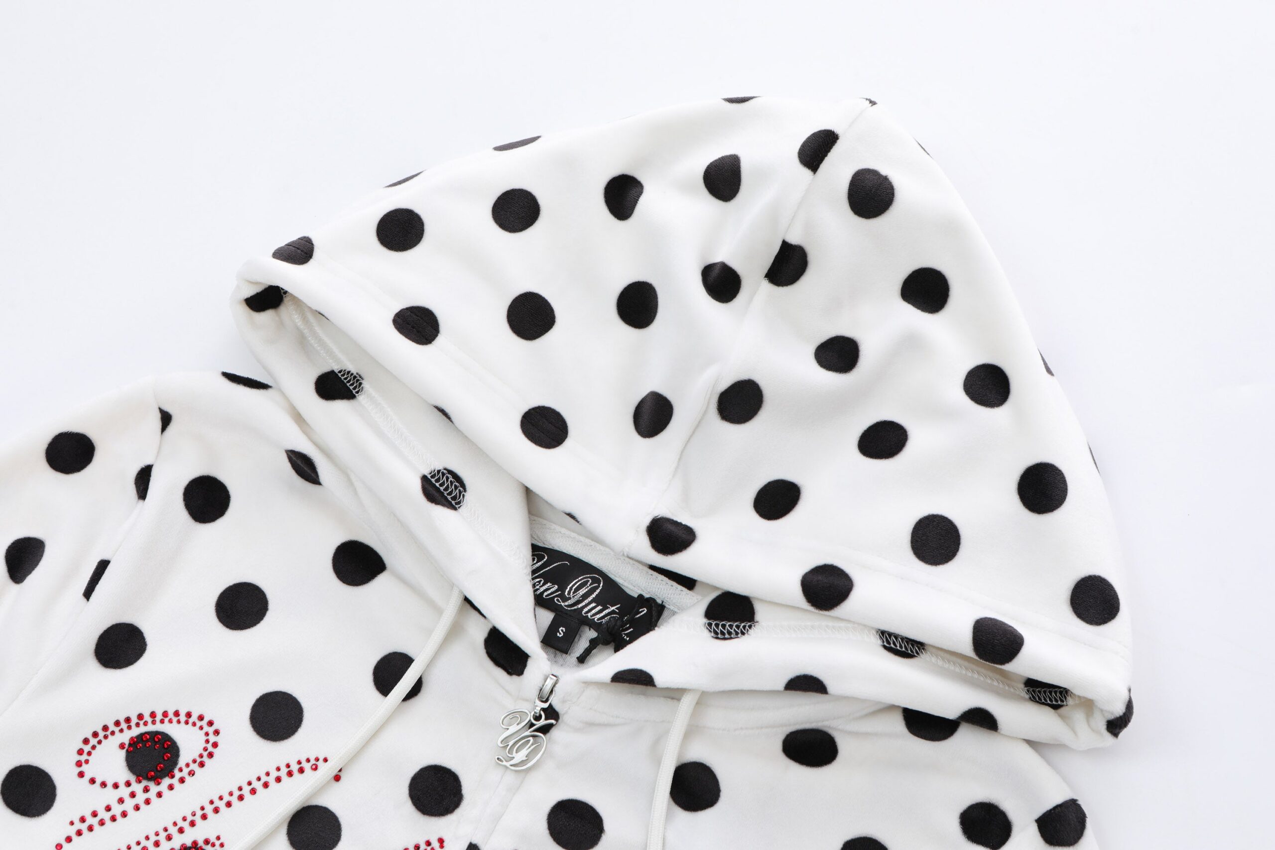 Velour Zip Up - Polka Dot - Image 5