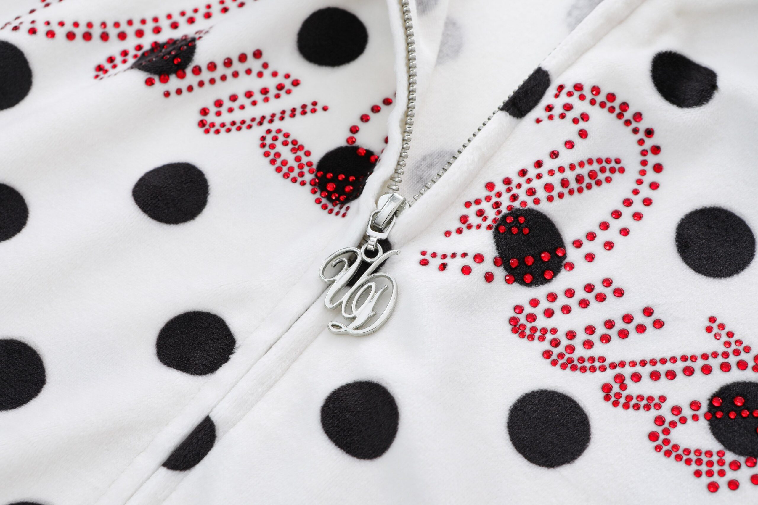 Velour Zip Up - Polka Dot - Image 7