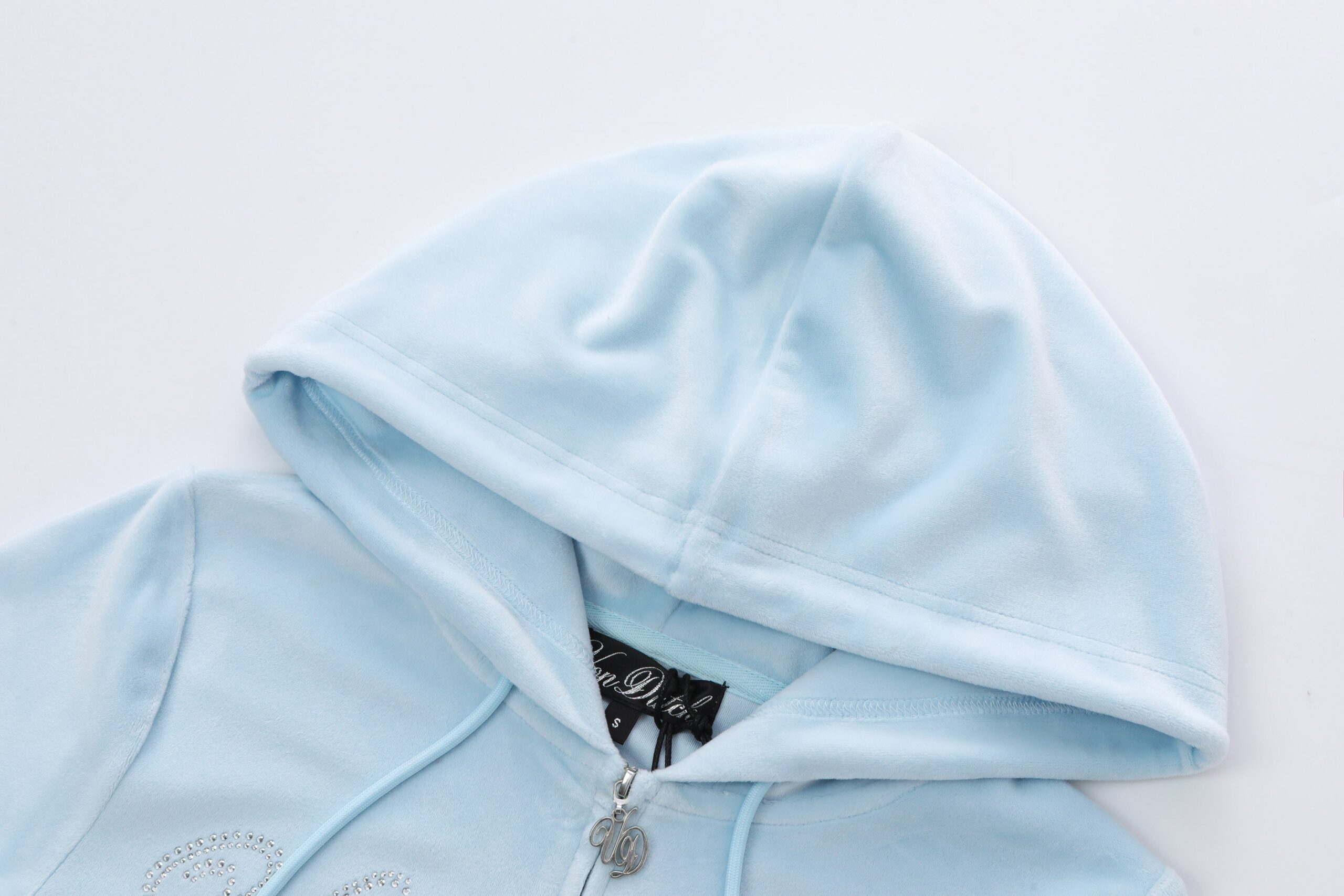 Velour Zip Up - Light Blue - Image 5