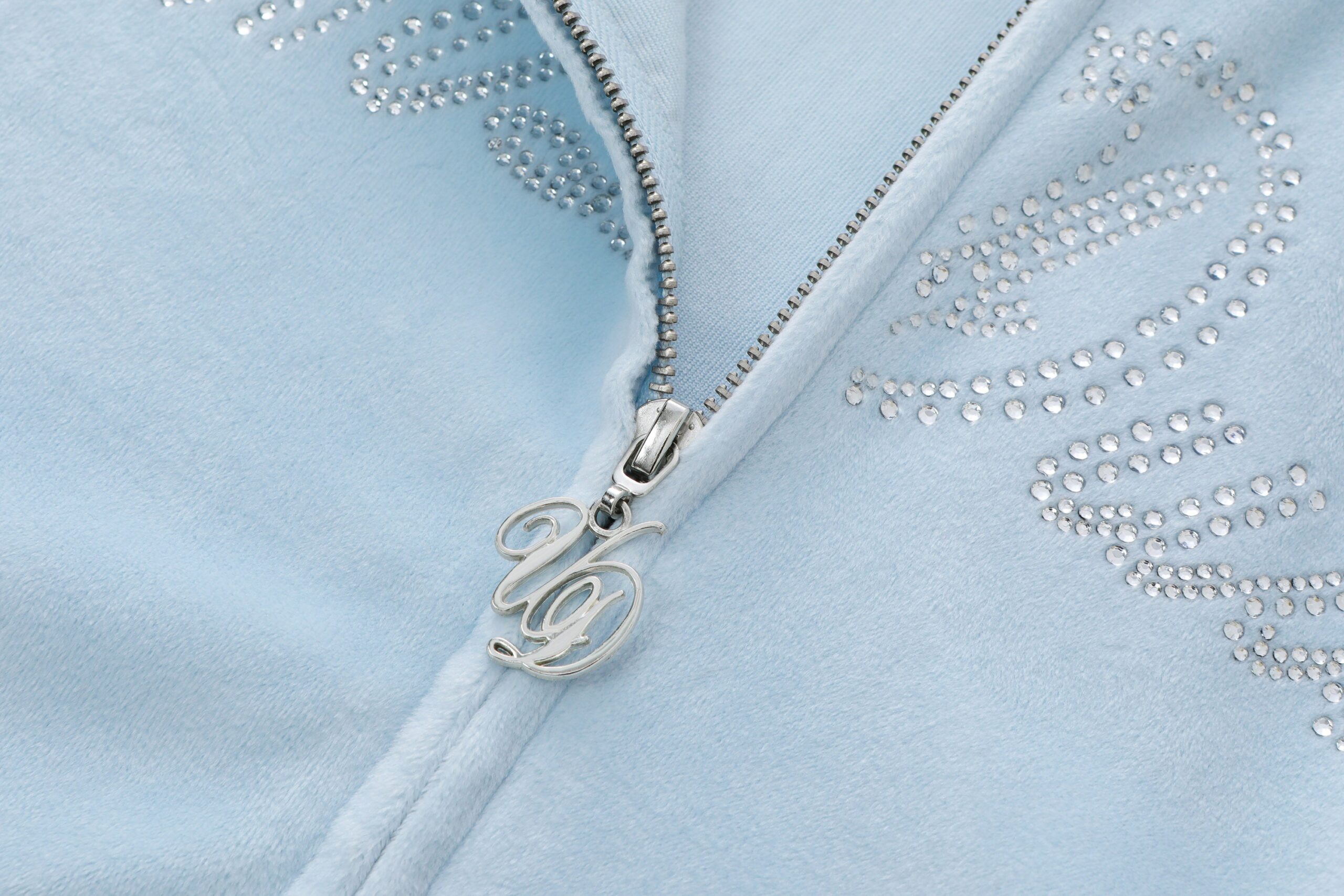 Velour Zip Up - Light Blue - Image 7