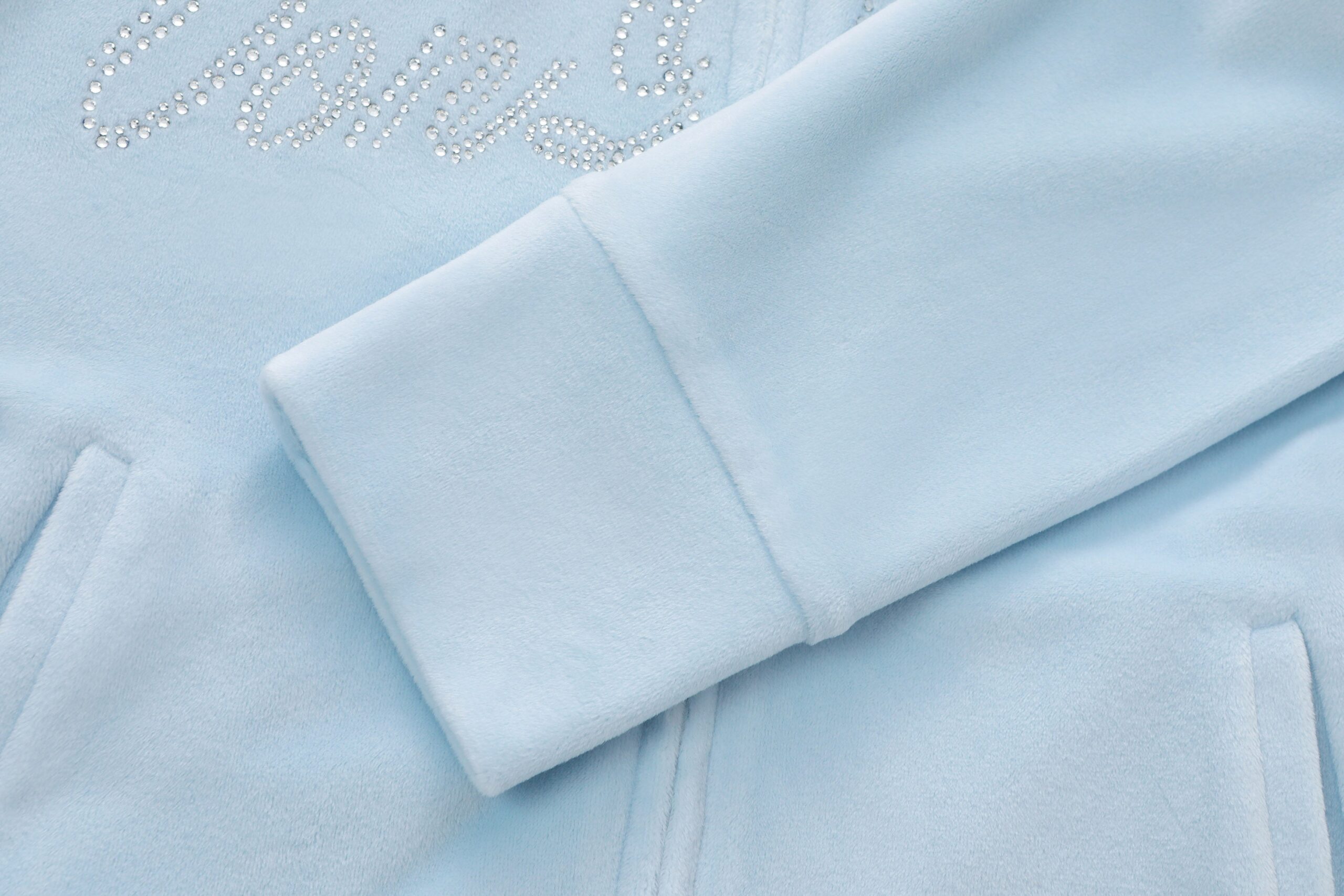 Velour Zip Up - Light Blue - Image 9