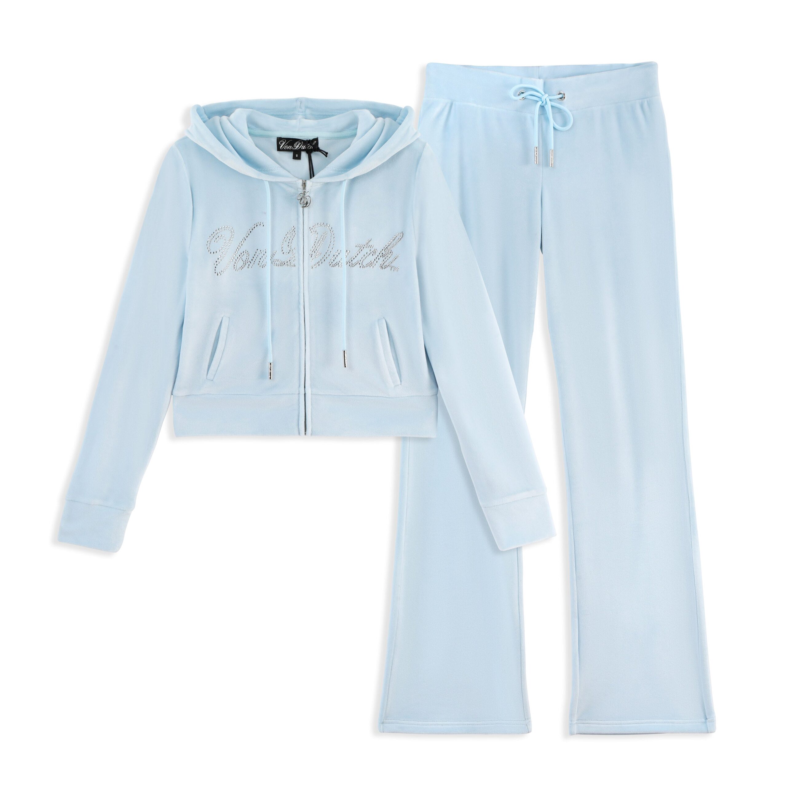 Velour Zip Up - Light Blue - Image 10
