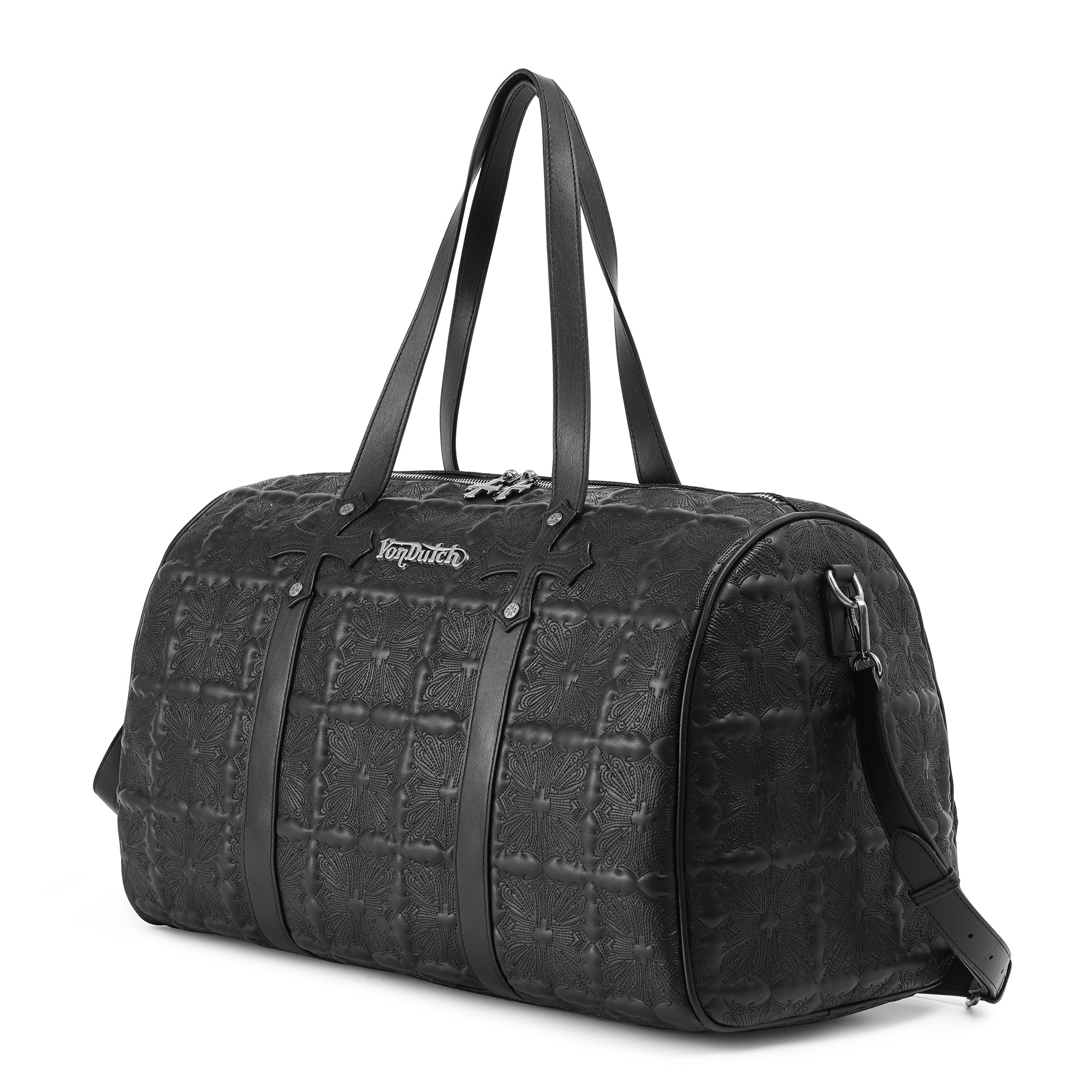 Von Dutch Embroidered Chopper Duffle Bag - Black - Image 2