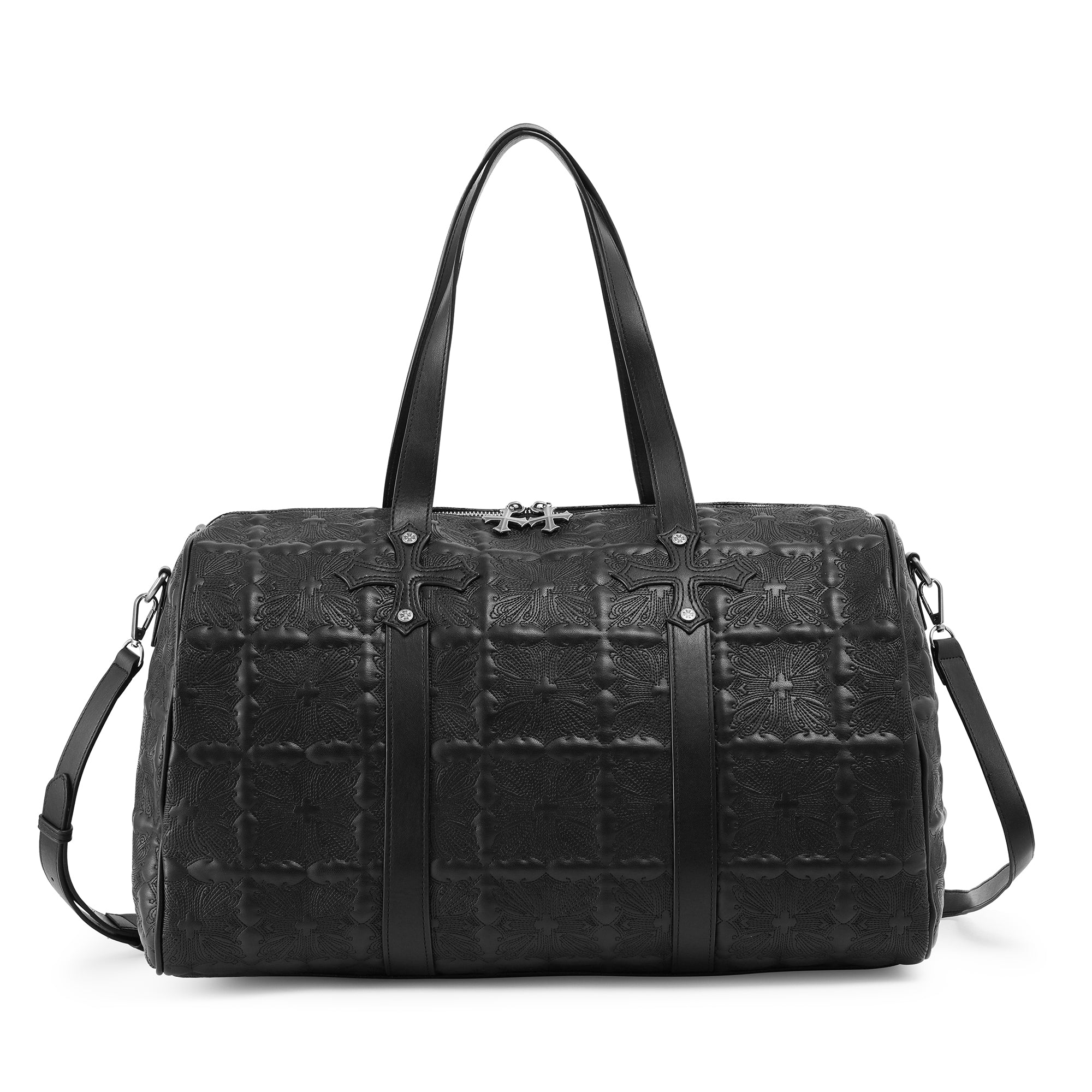 Von Dutch Embroidered Chopper Duffle Bag - Black - Image 3