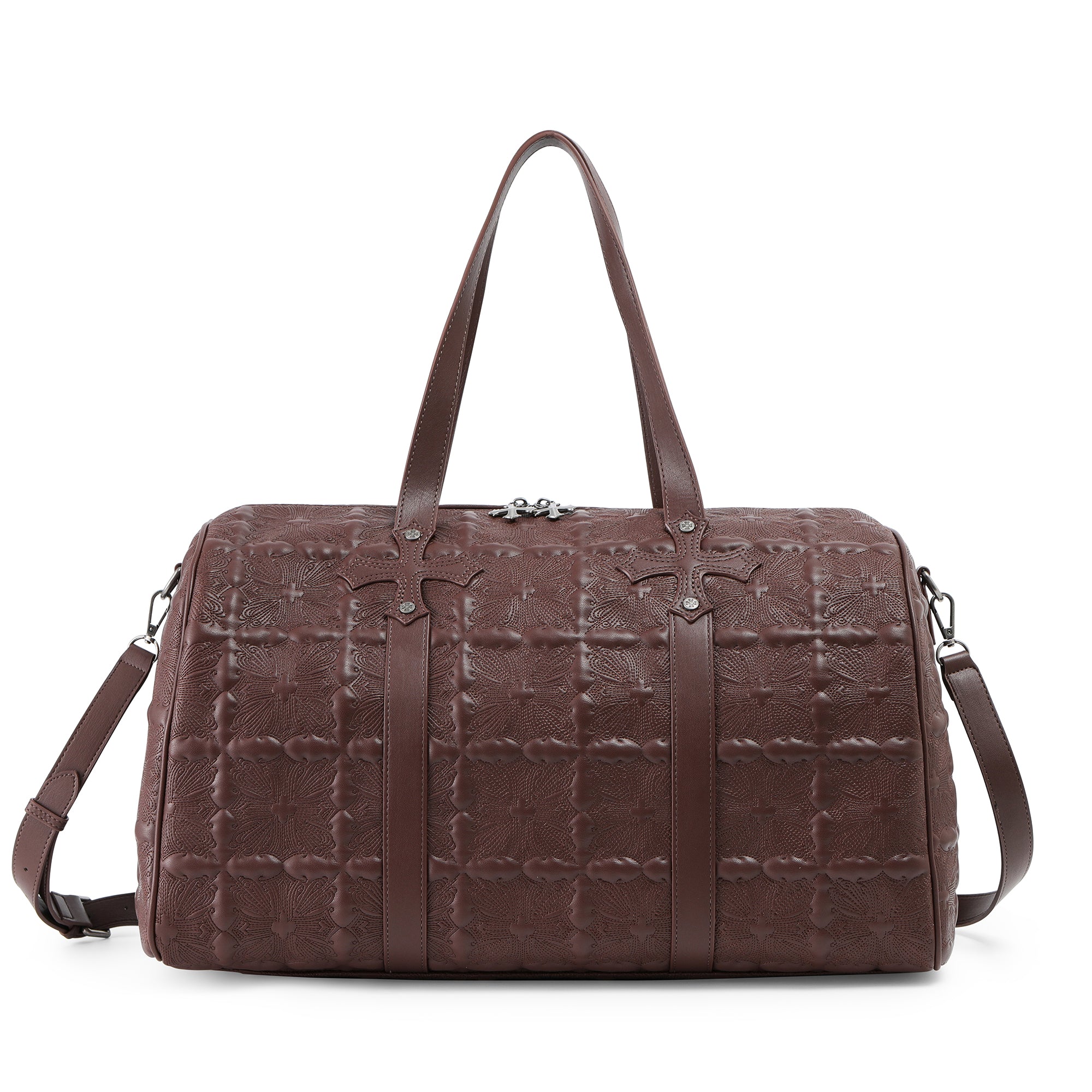 Von Dutch Embroidered Chopper Duffle Bag - Brown - Image 3