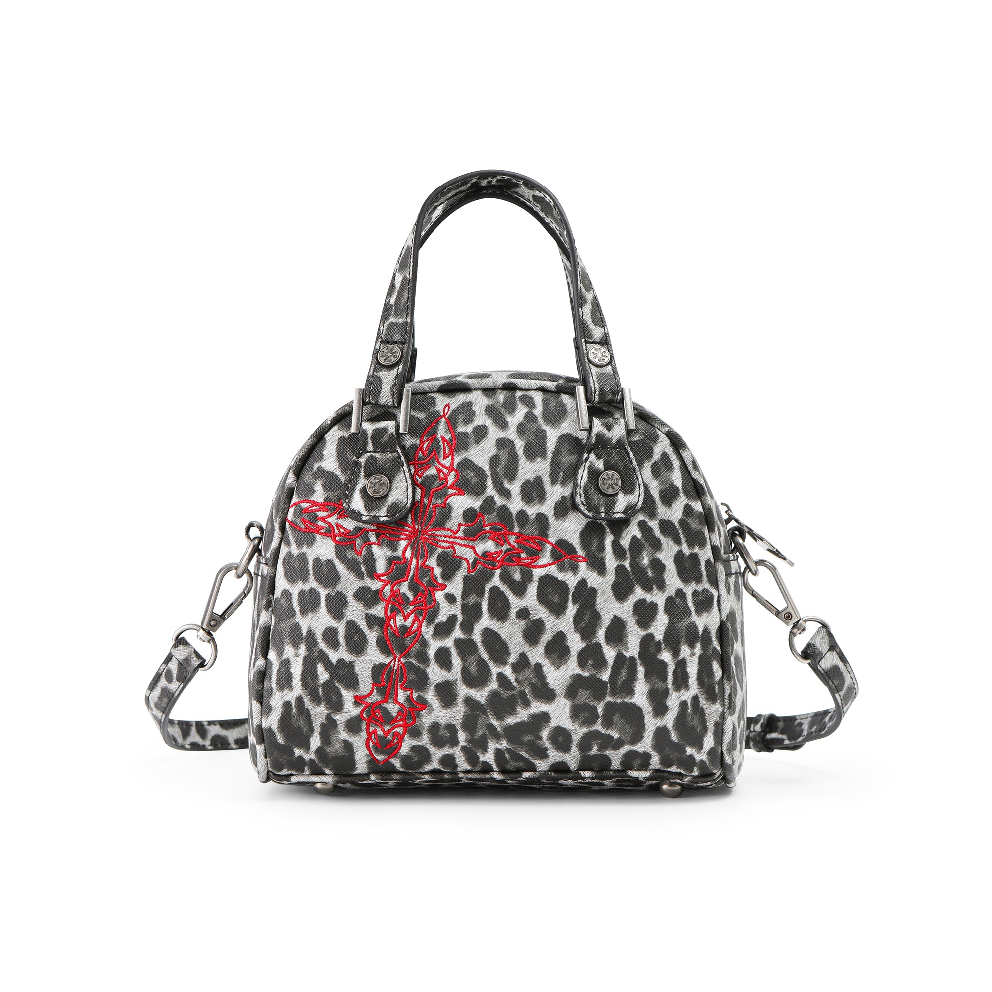 Von Dutch Chopper Cross Bowling Bag - Red Leopard Print - Image 3