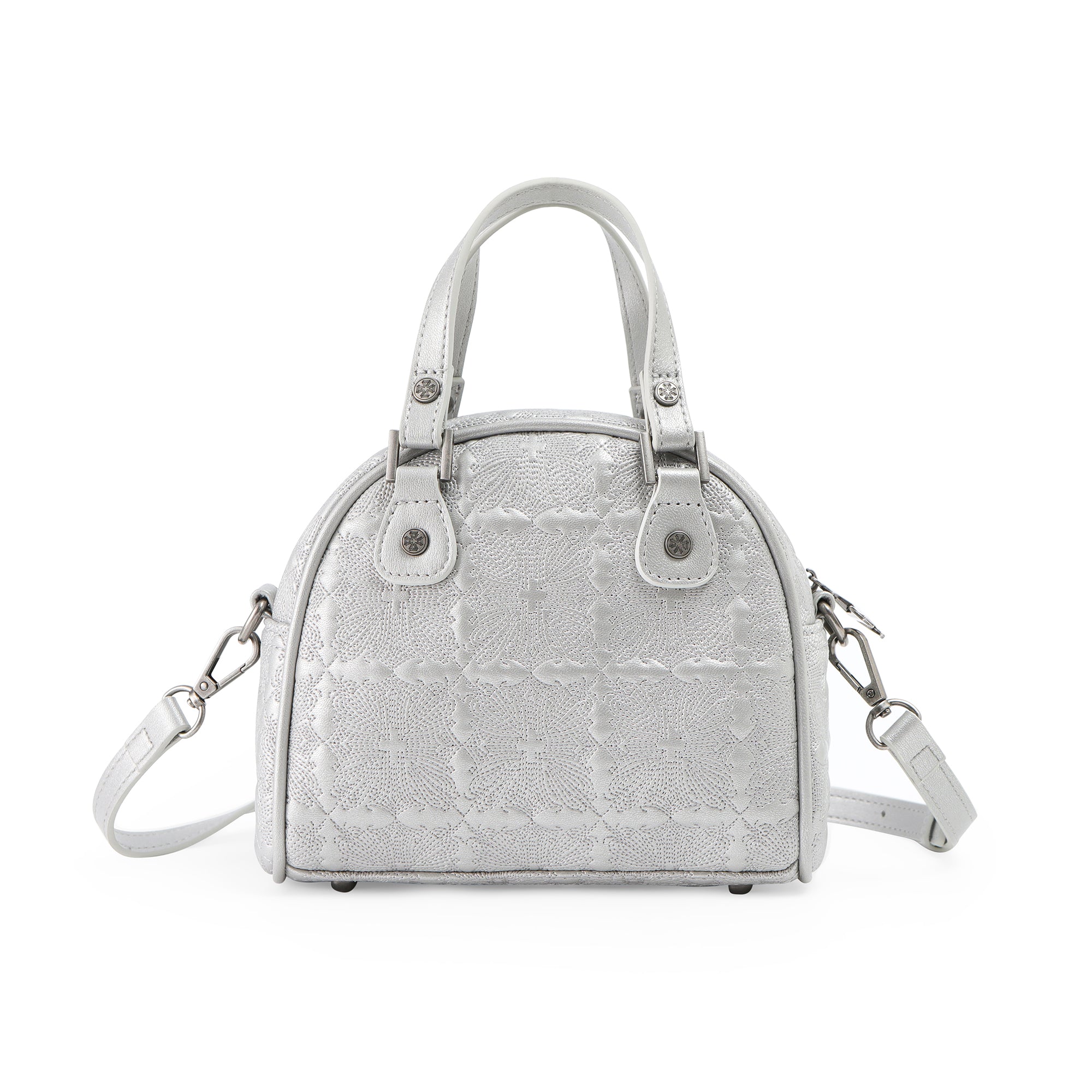 Von Dutch Embroidered Chopper Bowling Bag - Silver - Image 3