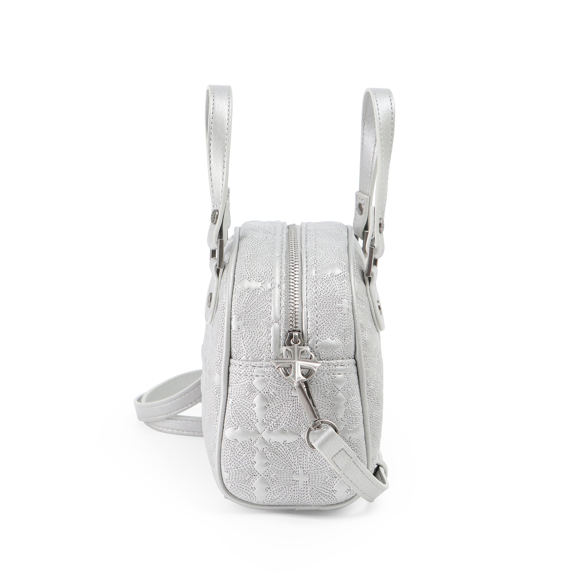 Von Dutch Embroidered Chopper Bowling Bag - Silver - Image 4