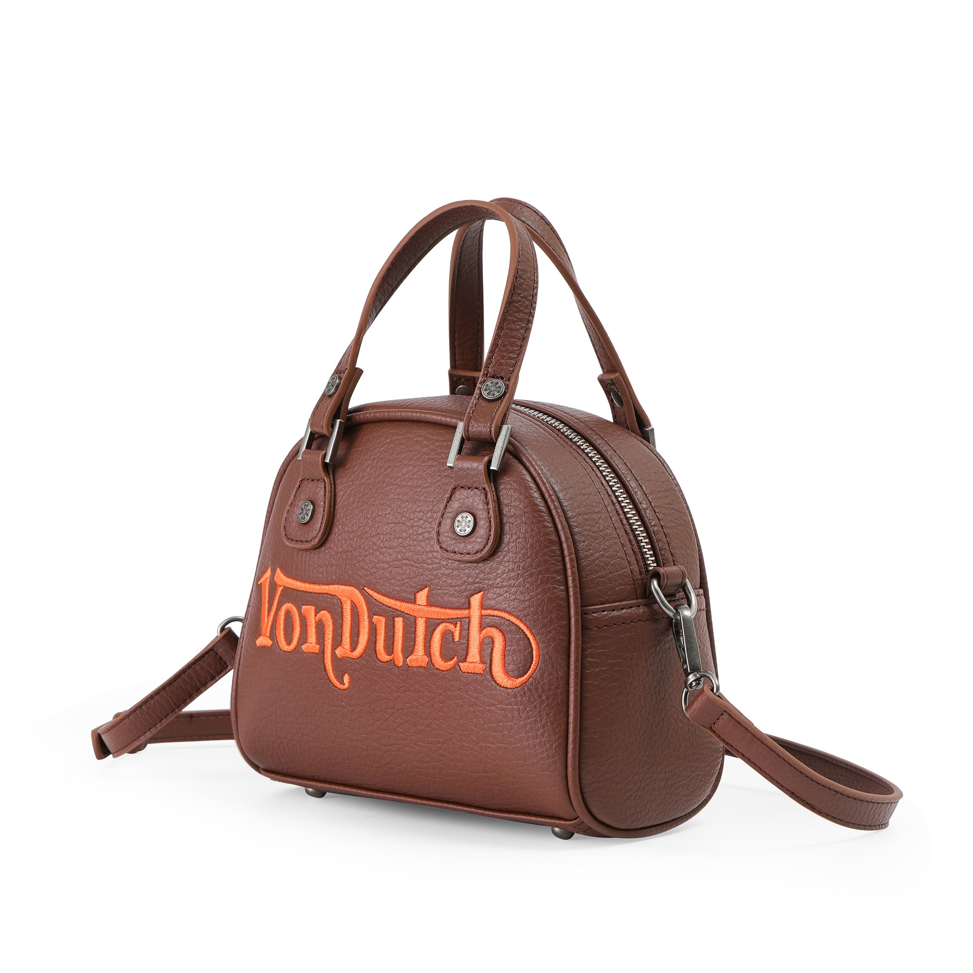 Von Dutch Chopper Cross Bowling Bag - Brown & Orange - Image 2