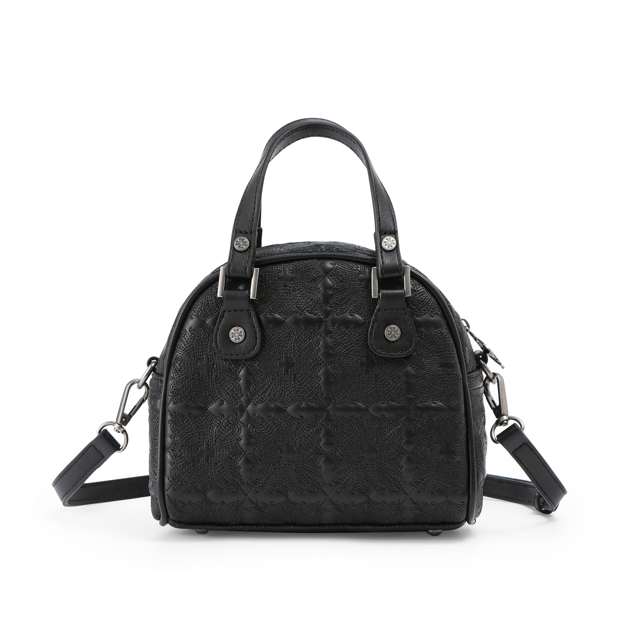 Von Dutch Embroidered Chopper Bowling Bag - Black - Image 3
