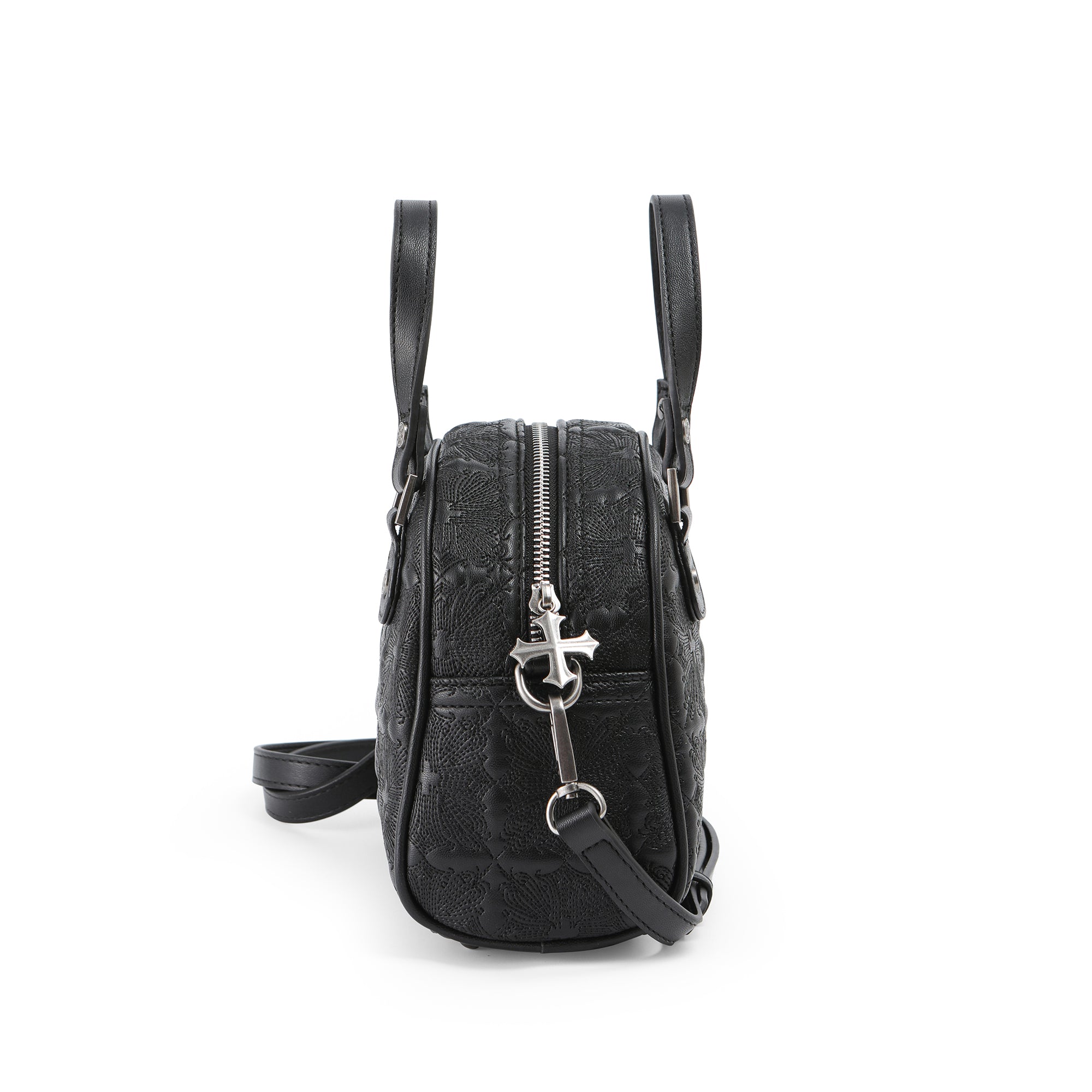 Von Dutch Embroidered Chopper Bowling Bag - Black - Image 4