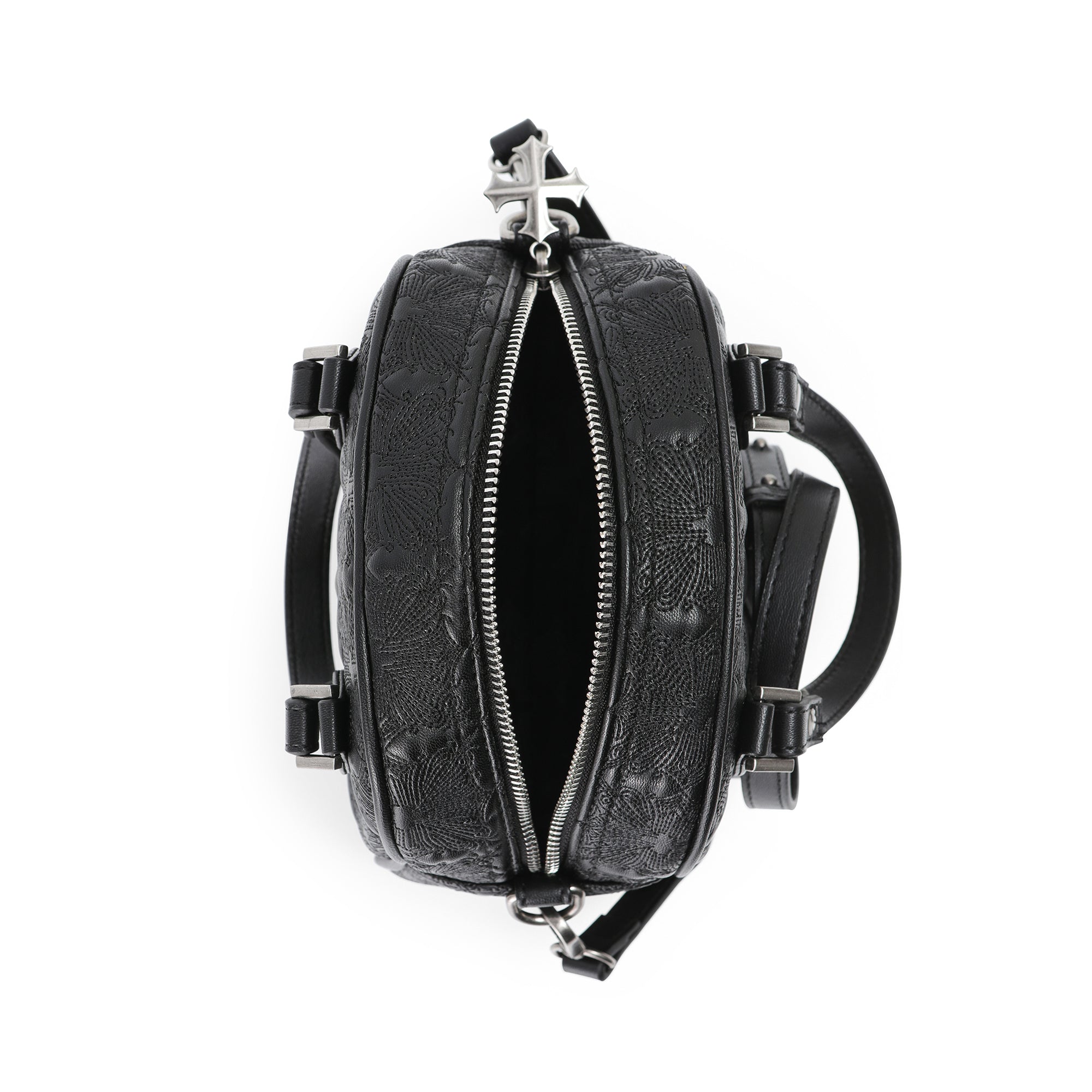 Von Dutch Embroidered Chopper Bowling Bag - Black - Image 5