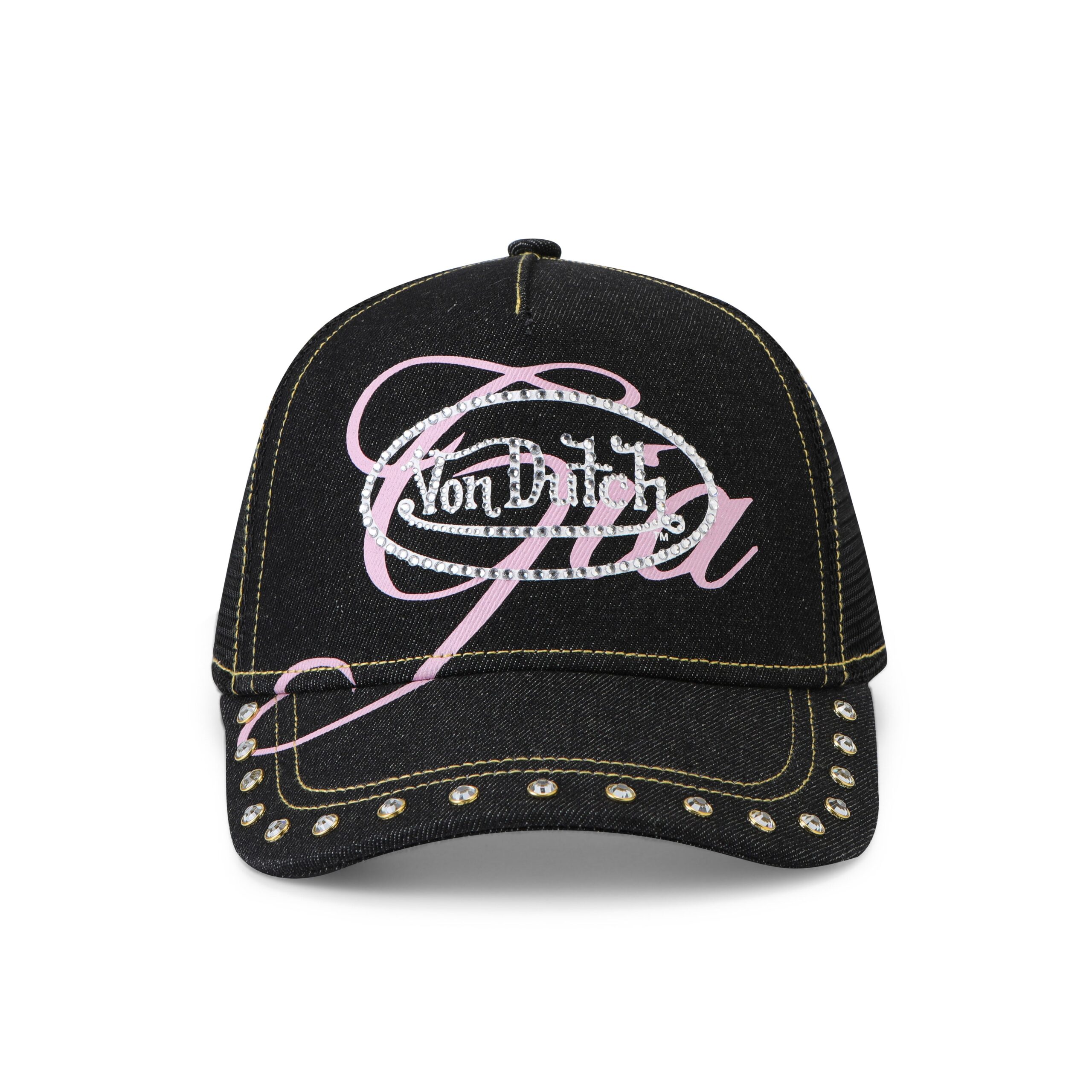 I.AM.GIA X VON DUTCH BLACK DENIM TRUCKER HAT - Image 2