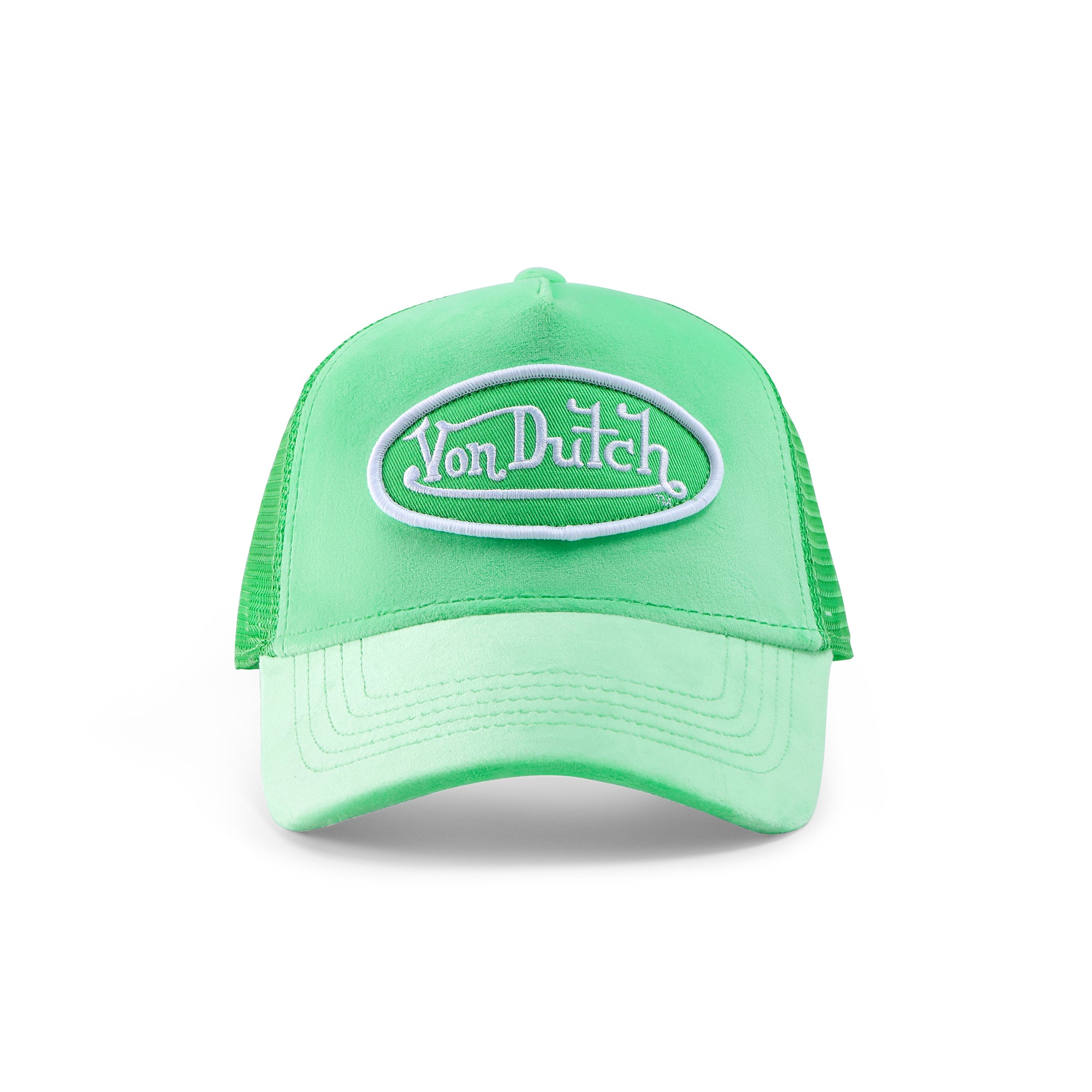 Von Dutch Lime Velvet Trucker Hat - Image 6
