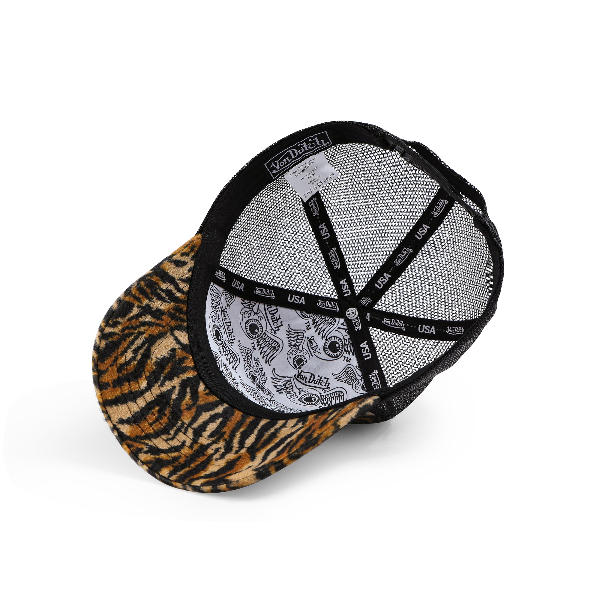Von Dutch Tiger Stripe Velvet Trucker Hat - Image 4