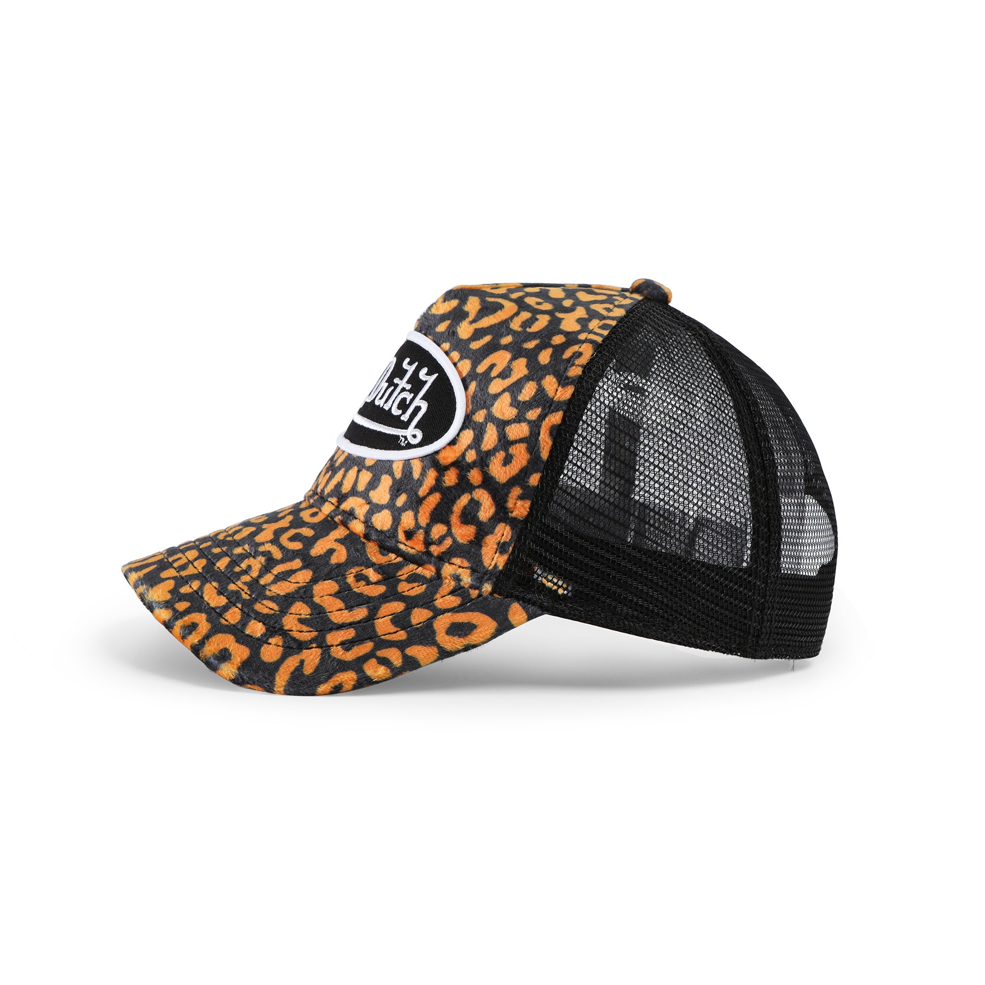 Von Dutch Orange Cheetah Velvet Trucker Hat - Image 2
