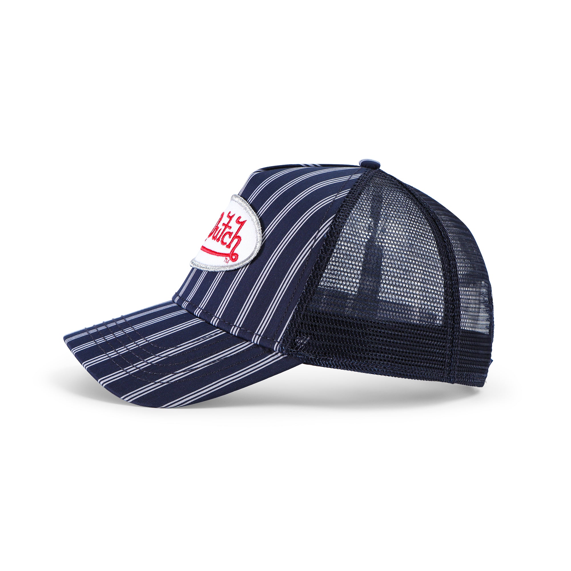 Von Dutch Navy & White Stripe Trucker Hat - Image 2