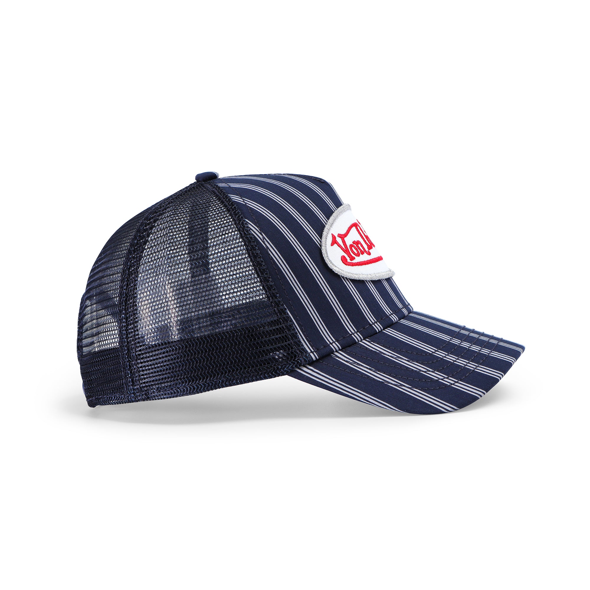 Von Dutch Navy & White Stripe Trucker Hat - Image 3