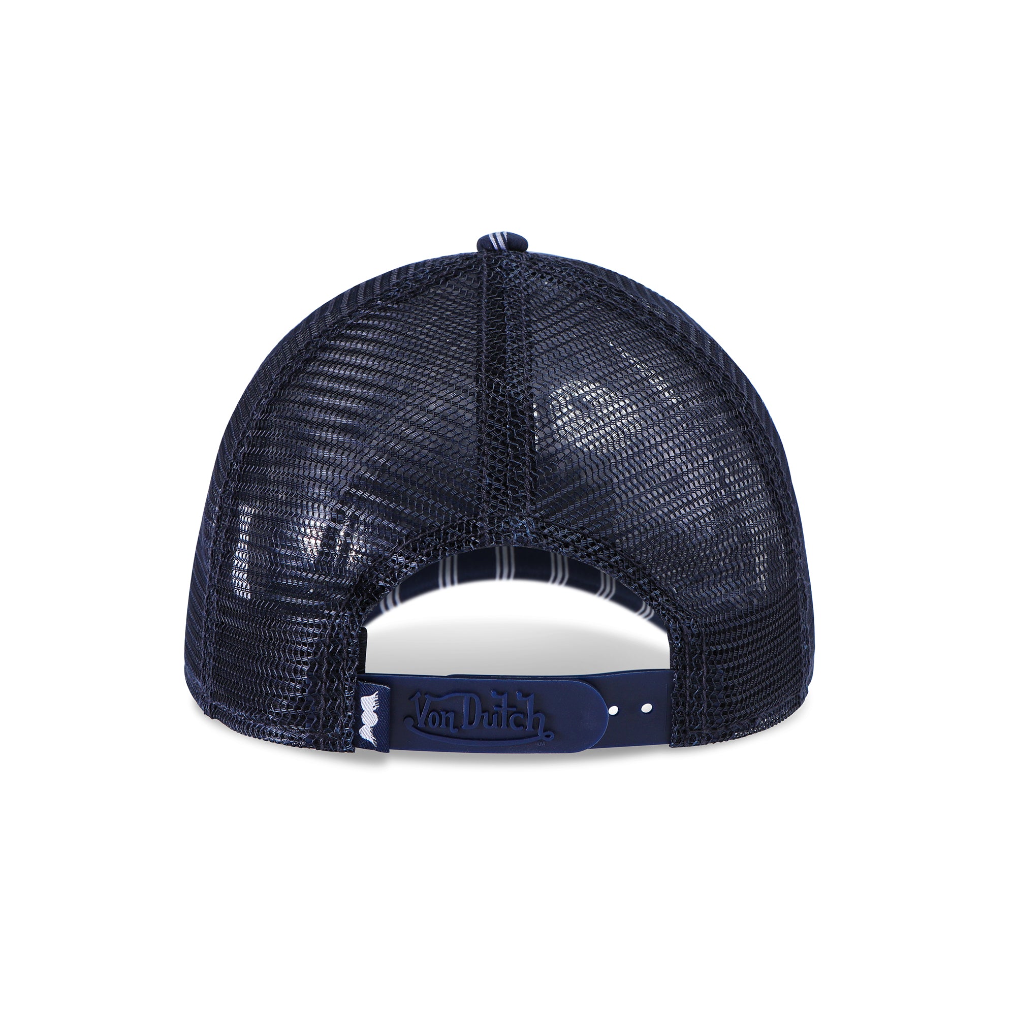Von Dutch Navy & White Stripe Trucker Hat - Image 4