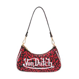 Von Dutch Red Cheetah Shoulder Bag