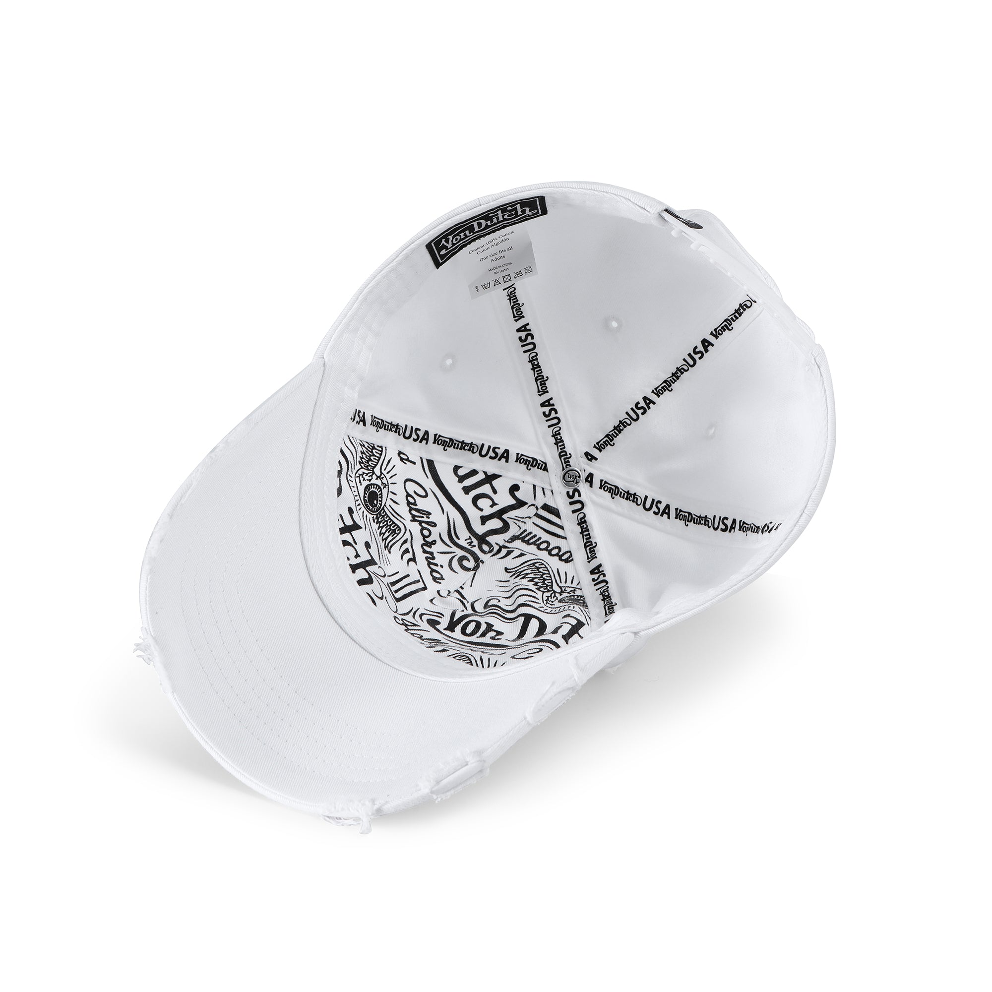 Von Dutch MotoCross Strapback Hat - White - Image 5