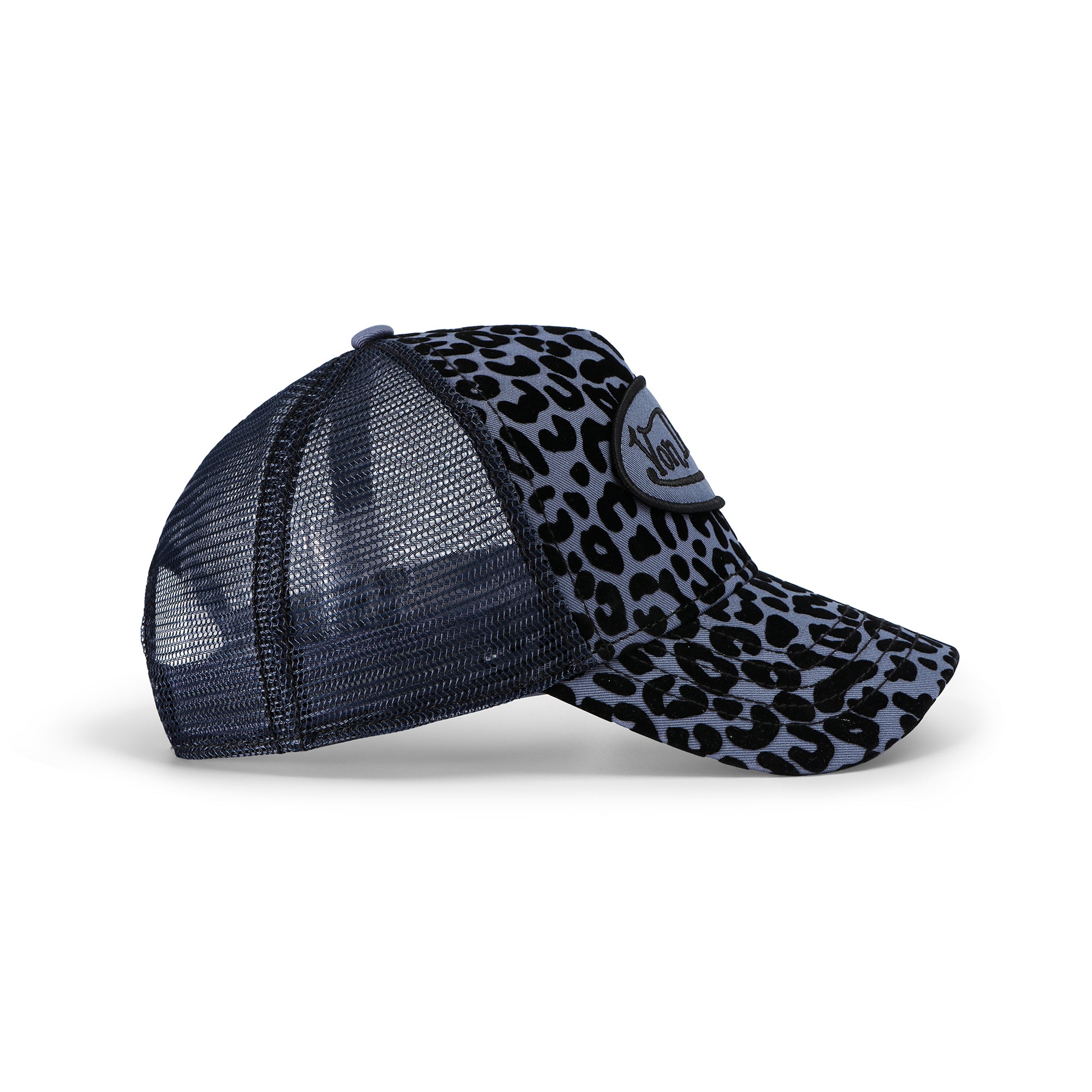Von Dutch Blueberry Cheetah Velvet Trucker Hat - Image 3