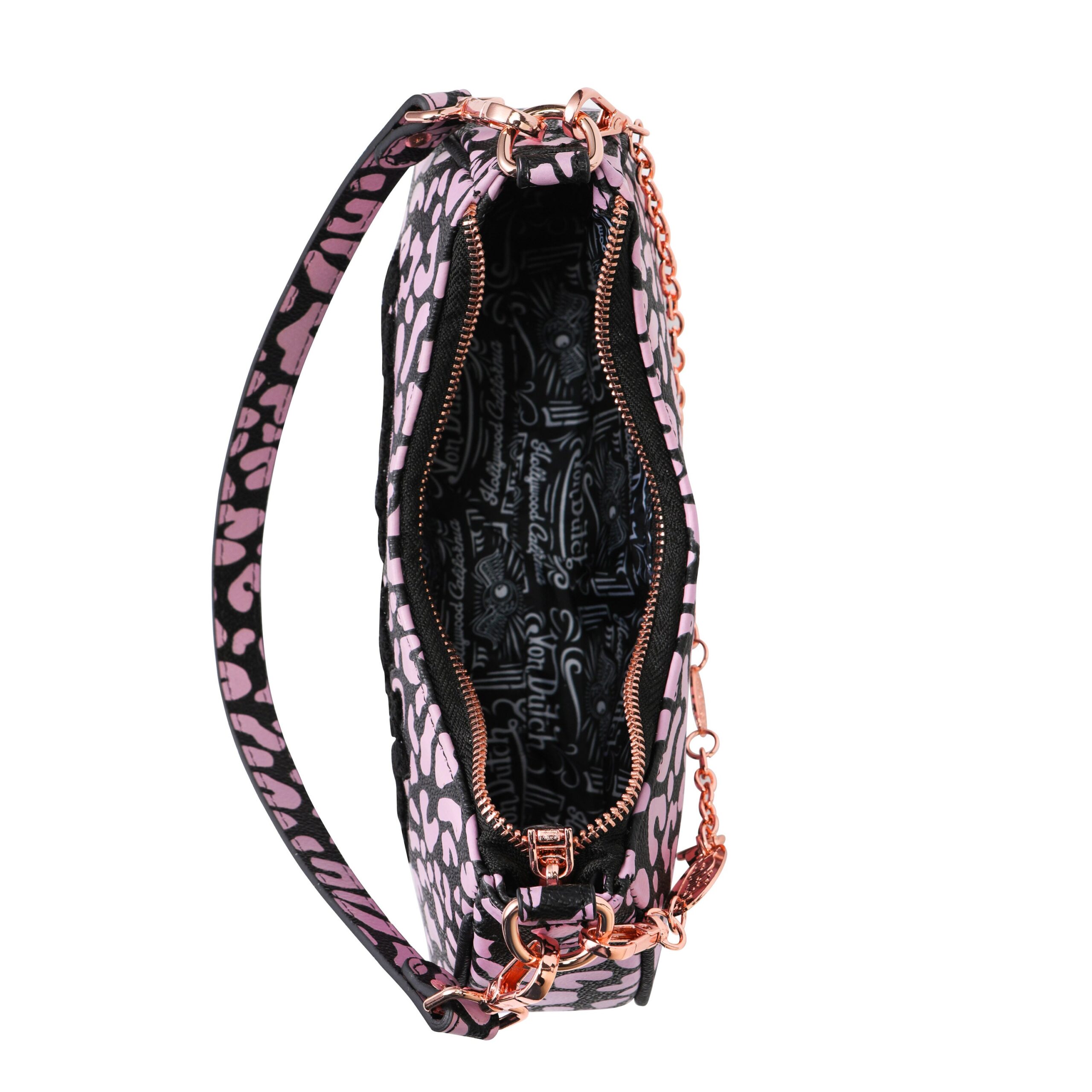 Von Dutch Pink Cheetah Shoulder Bag - Image 7