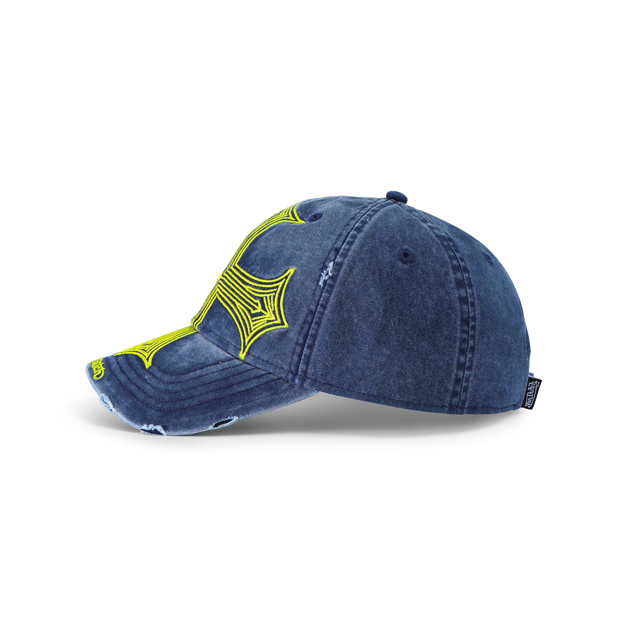 Von Dutch Denim Lowrider Strapback Hat- Blue & Yellow - Image 2