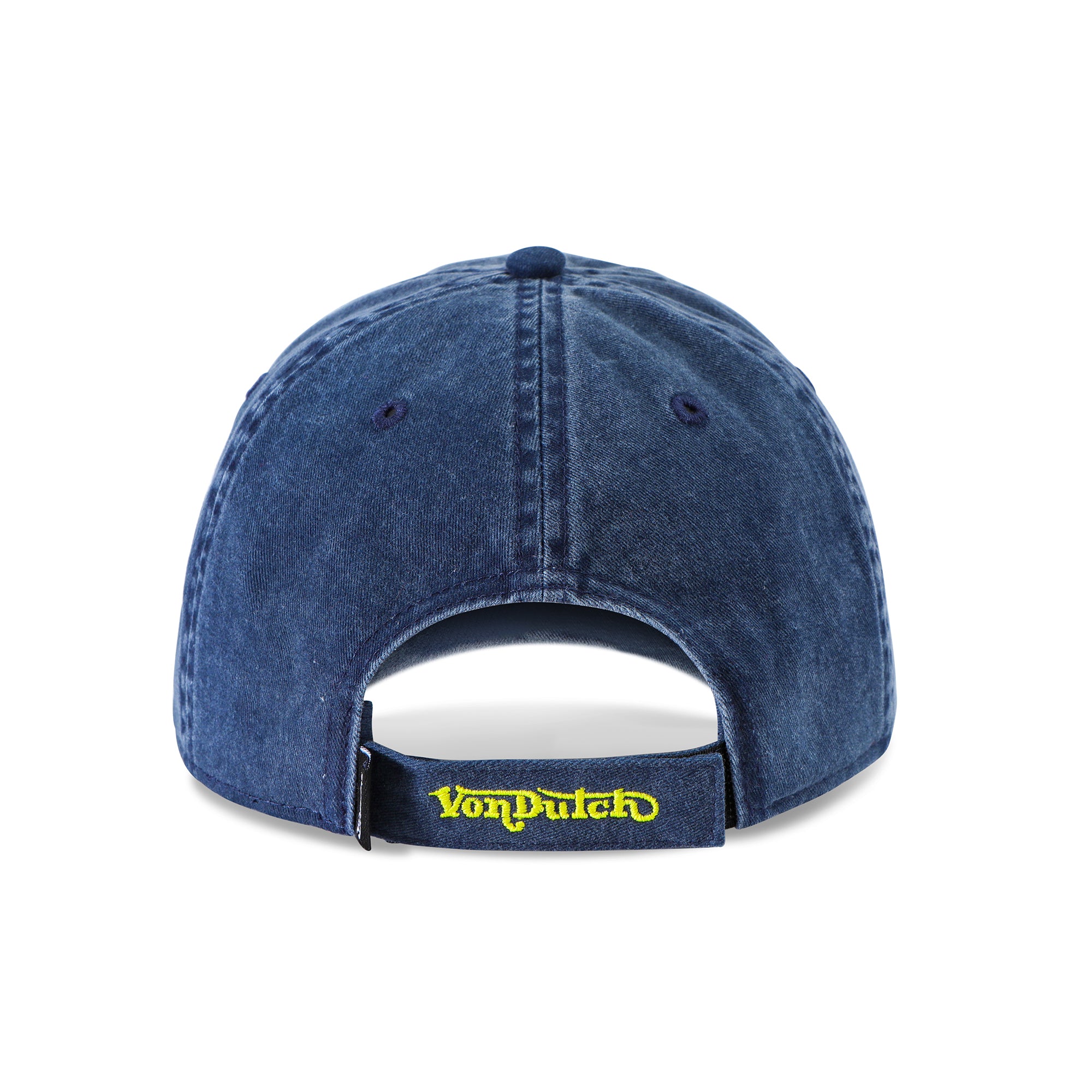 Von Dutch Denim Lowrider Strapback Hat- Blue & Yellow - Image 4