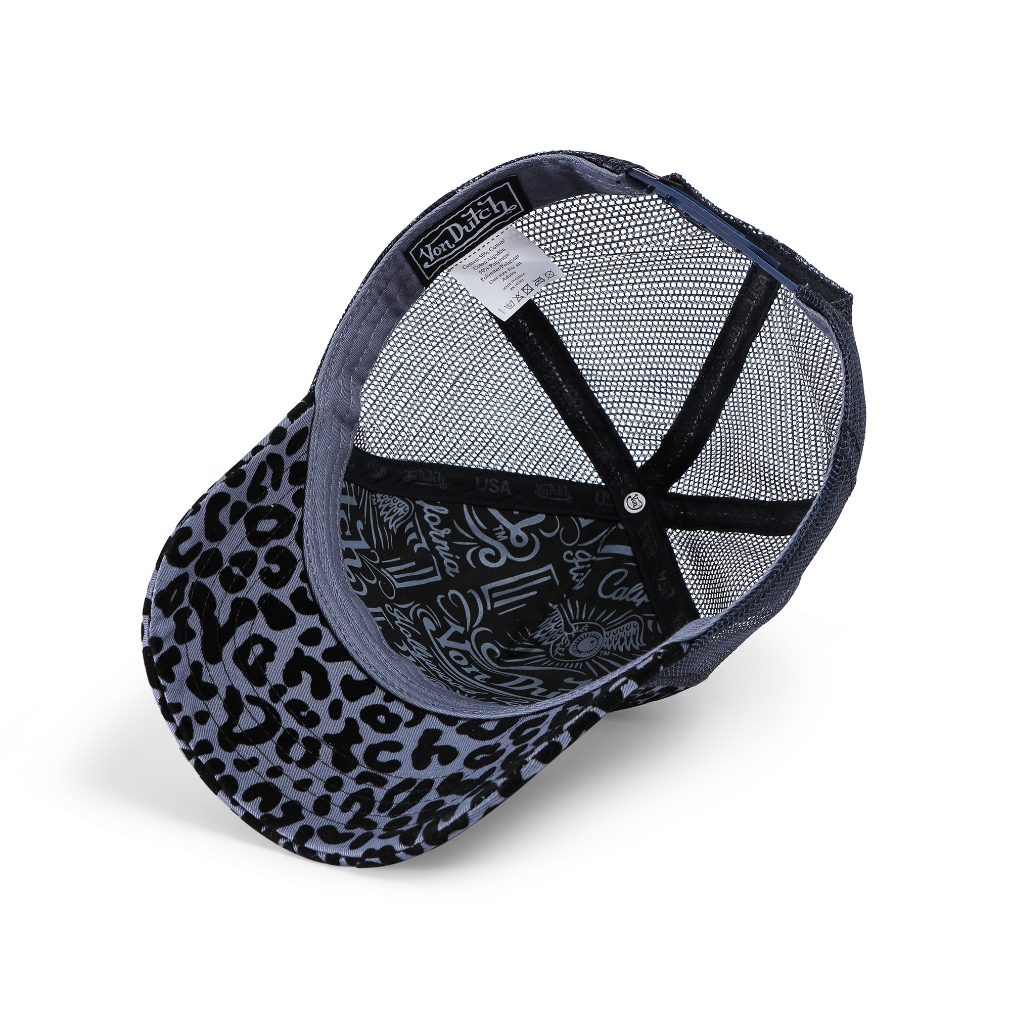 Von Dutch Blueberry Cheetah Velvet Trucker Hat - Image 5