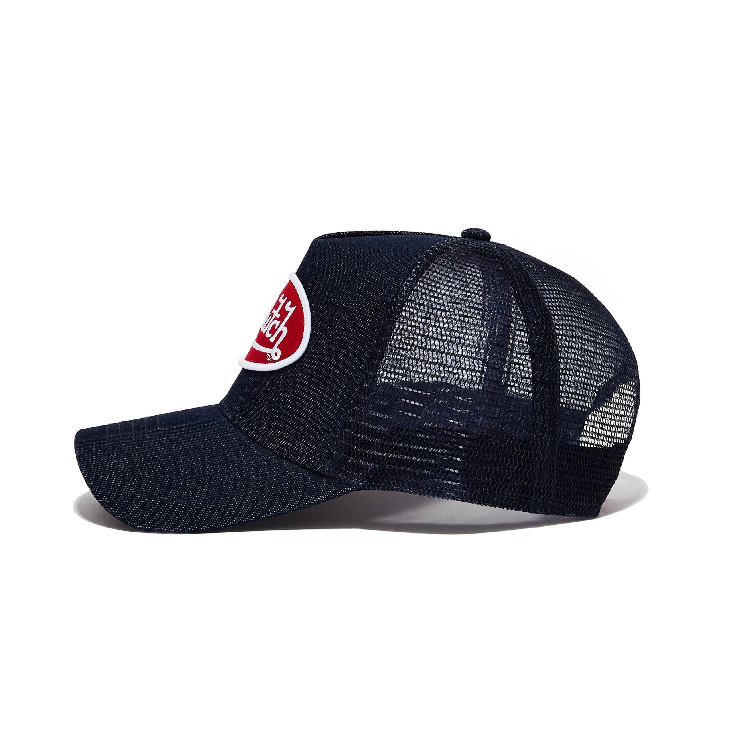 Von Dutch Dark Denim with Red & White Logo Trucker Hat - Image 2