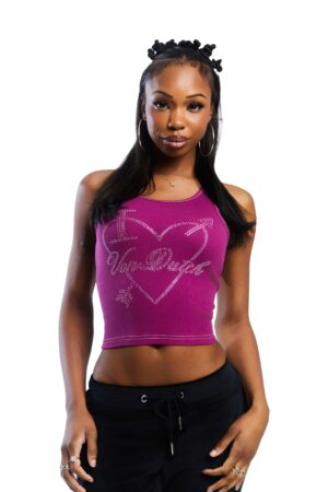 I Love Von Dutch Rhinestone Tank - Maroon