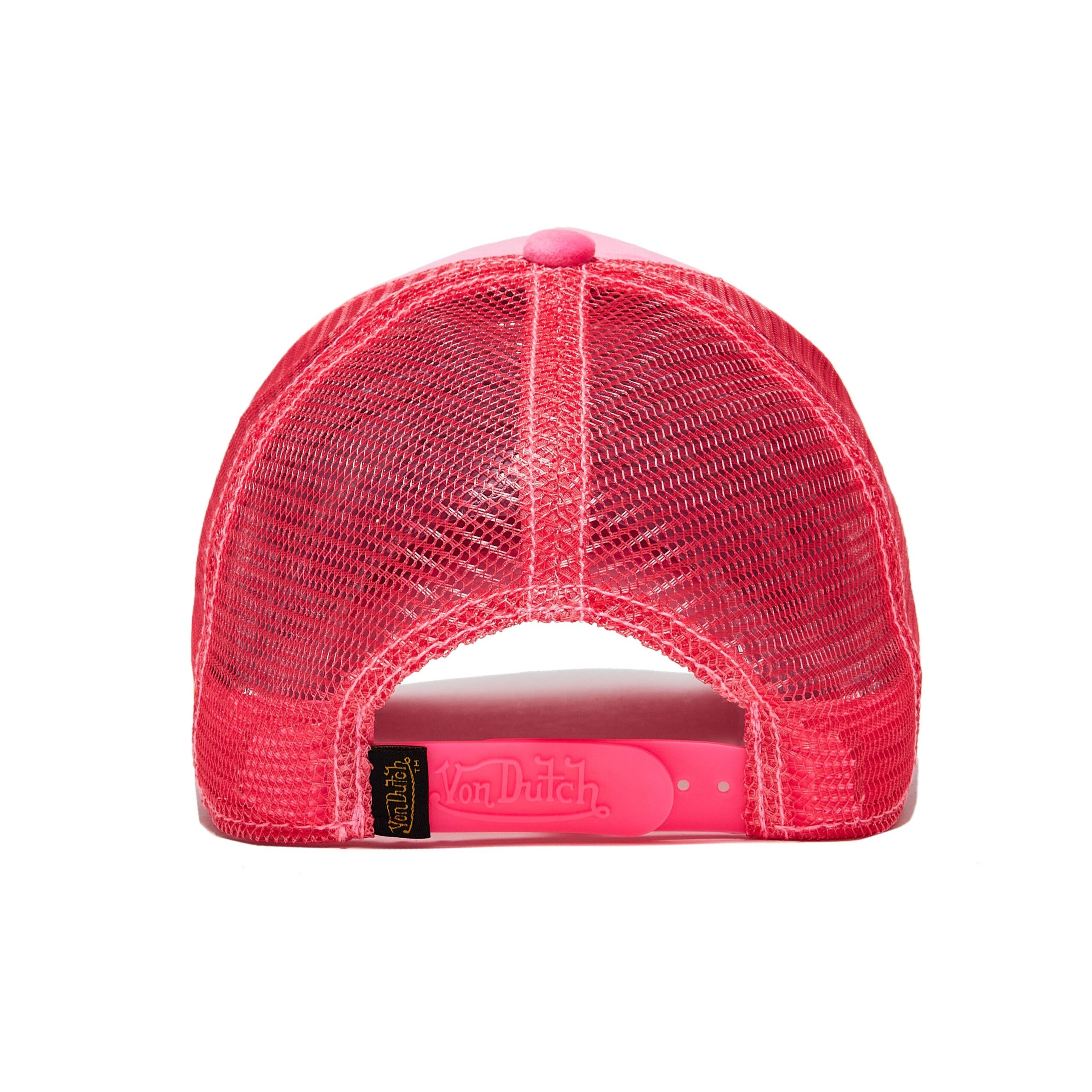 Von Dutch Hot Pink Crush Velvet Trucker Hat - Image 3