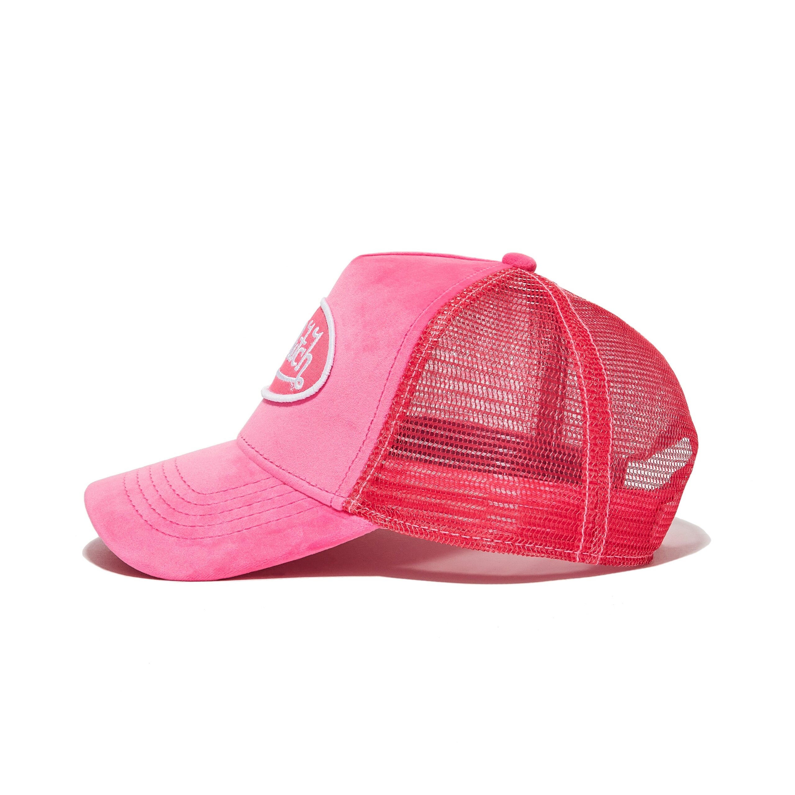 Von Dutch Hot Pink Crush Velvet Trucker Hat - Image 2