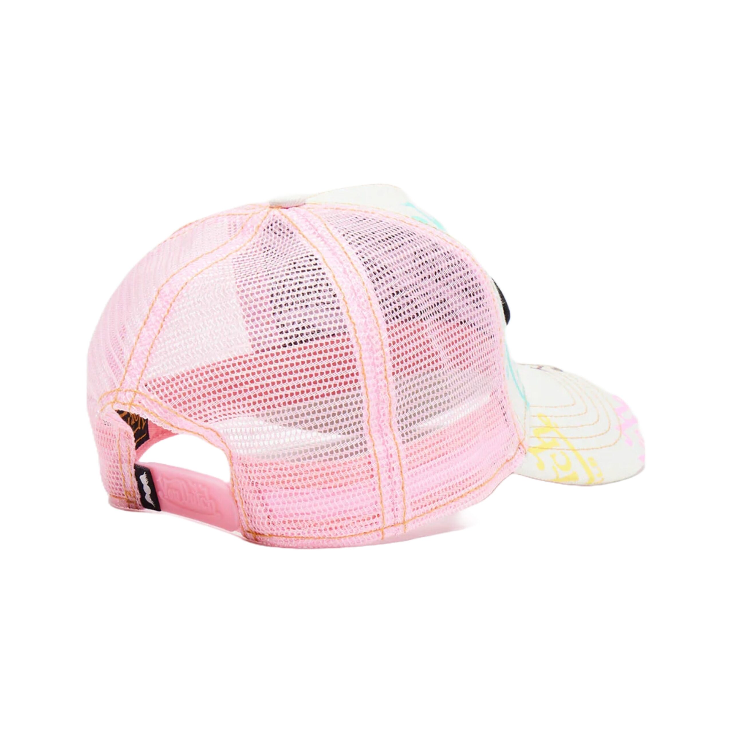 Von Dutch Light Denim Pink Logo Trucker Hat - Image 4