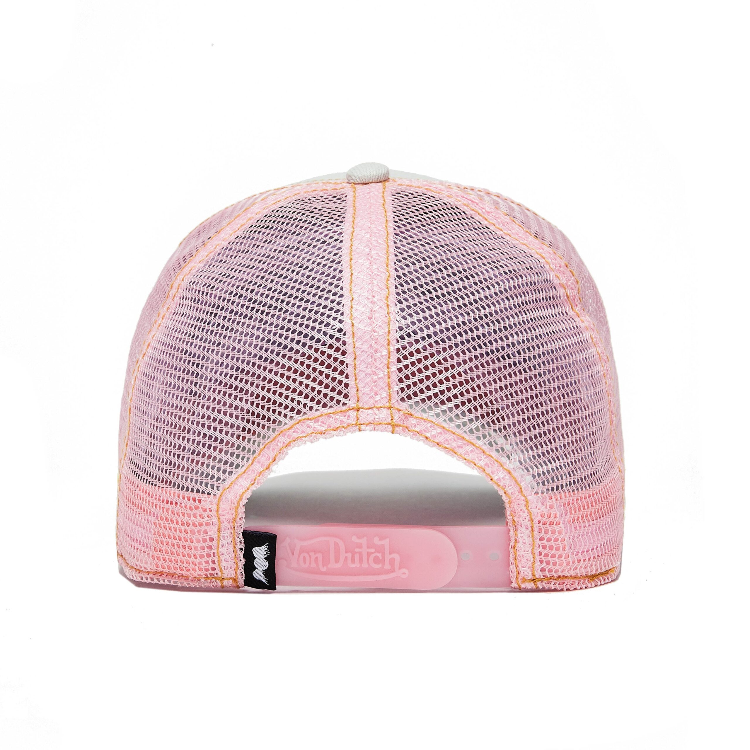 Von Dutch Light Denim Pink Logo Trucker Hat - Image 3