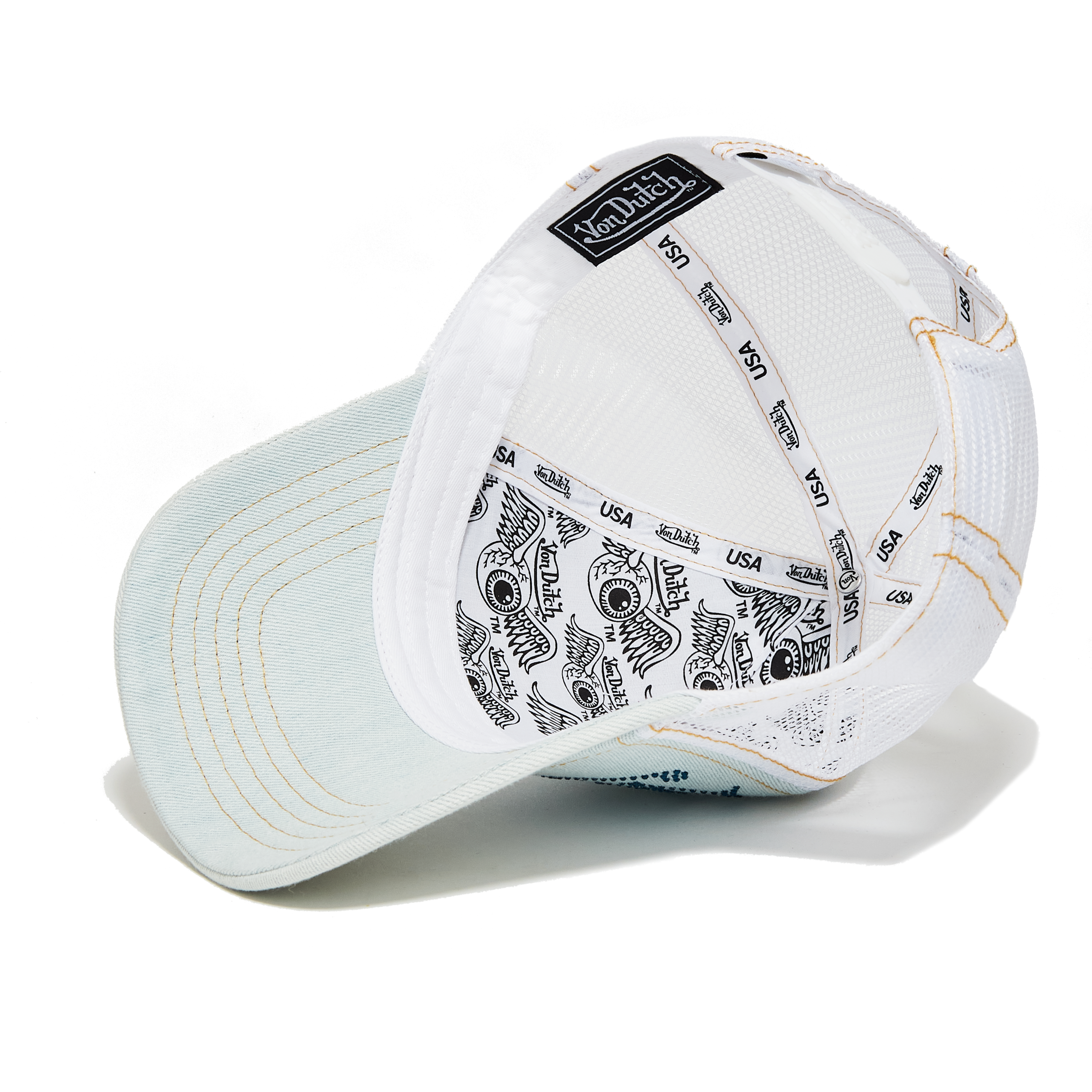 Von Dutch Light Stone Denim Trucker Hat 339 - Image 3