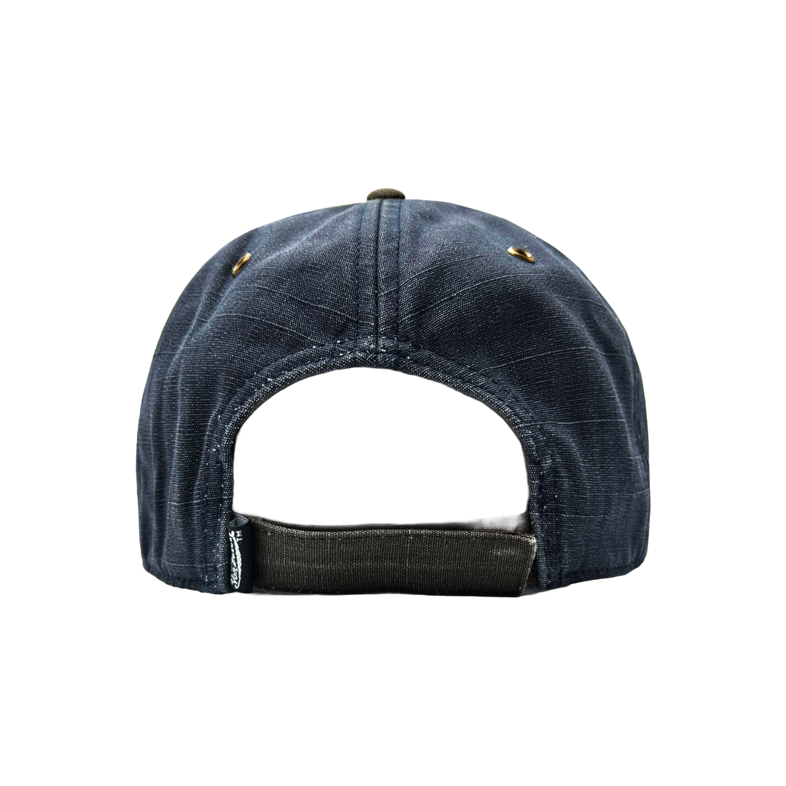Von Dutch JACKMWB Grey & Navy Distressed Strapback Hat - Image 5