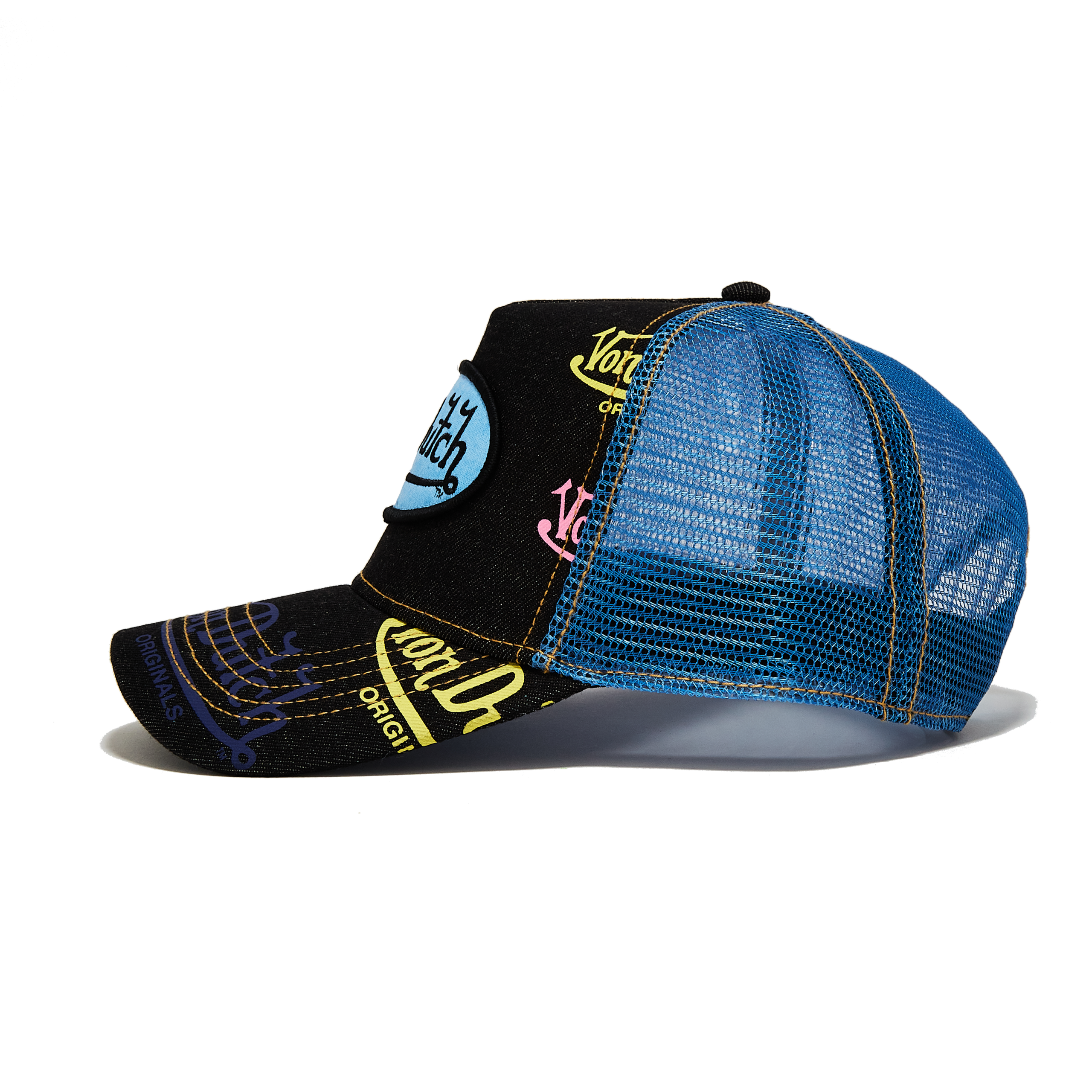 Von Dutch Navy Denim Blue Logo Trucker Hat - Image 2